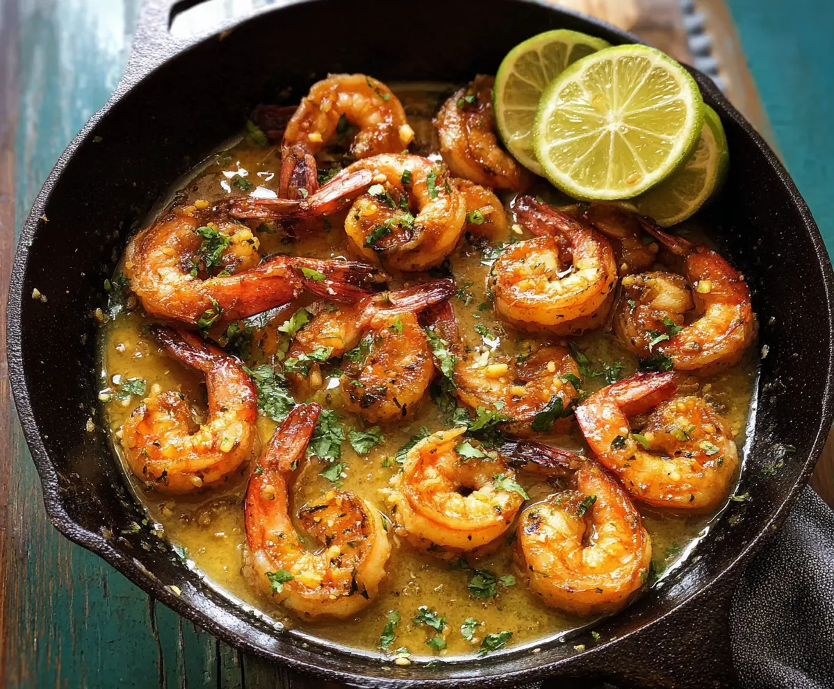 Delicious Honey Butter Garlic Shrimp served on a plate with fresh herbs