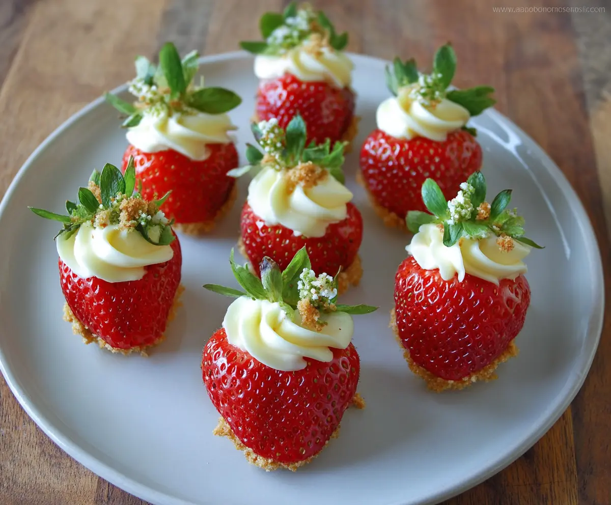 Delicious cheesecake-stuffed deviled strawberries for a sweet treat