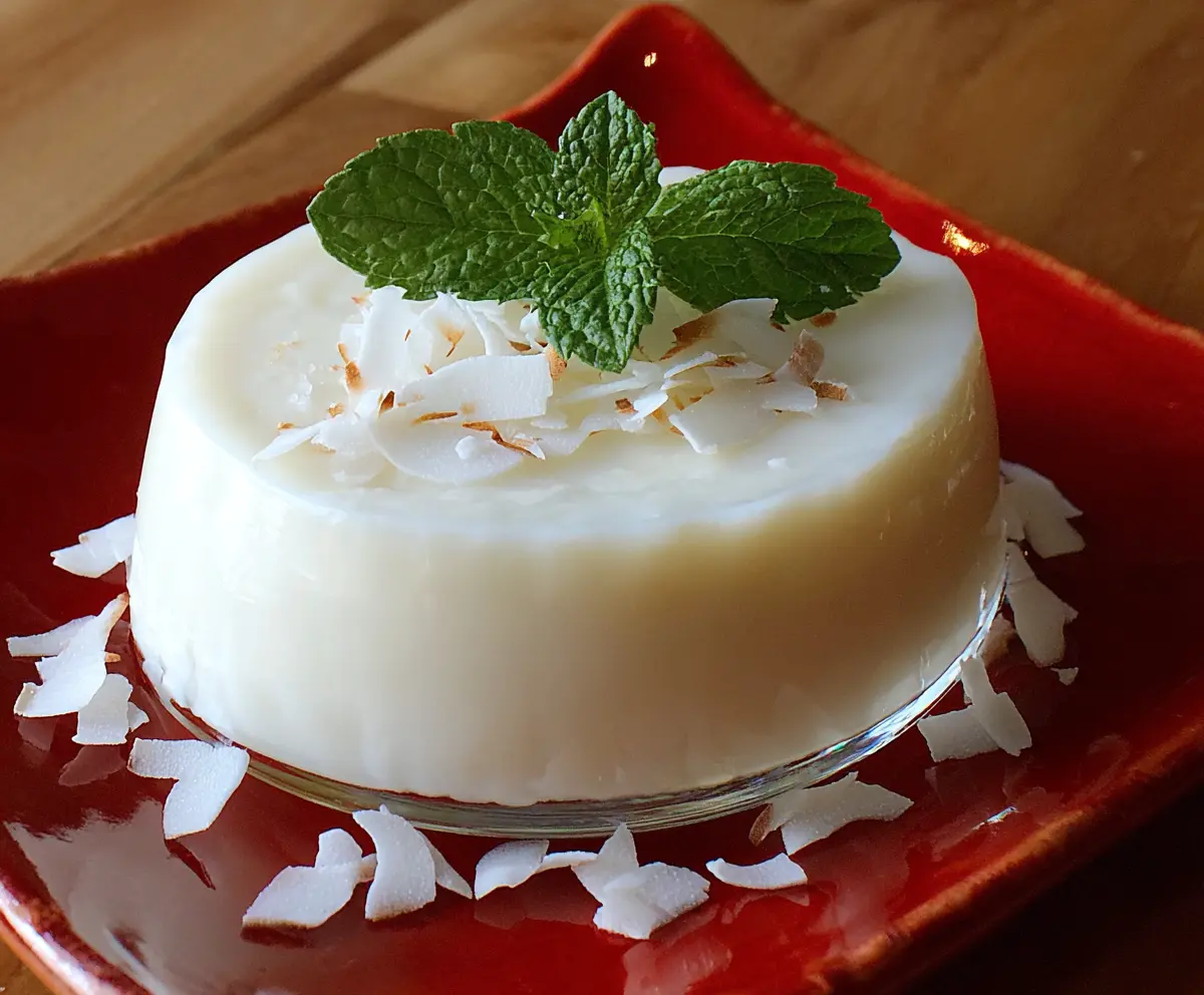 Creamy Hawaiian Coconut Pudding topped with shredded coconut and fresh fruit