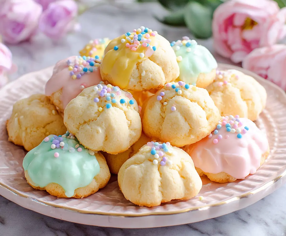 Delicious Italian Easter Cookies with colorful icing and sprinkles, perfect for celebrating spring holidays.