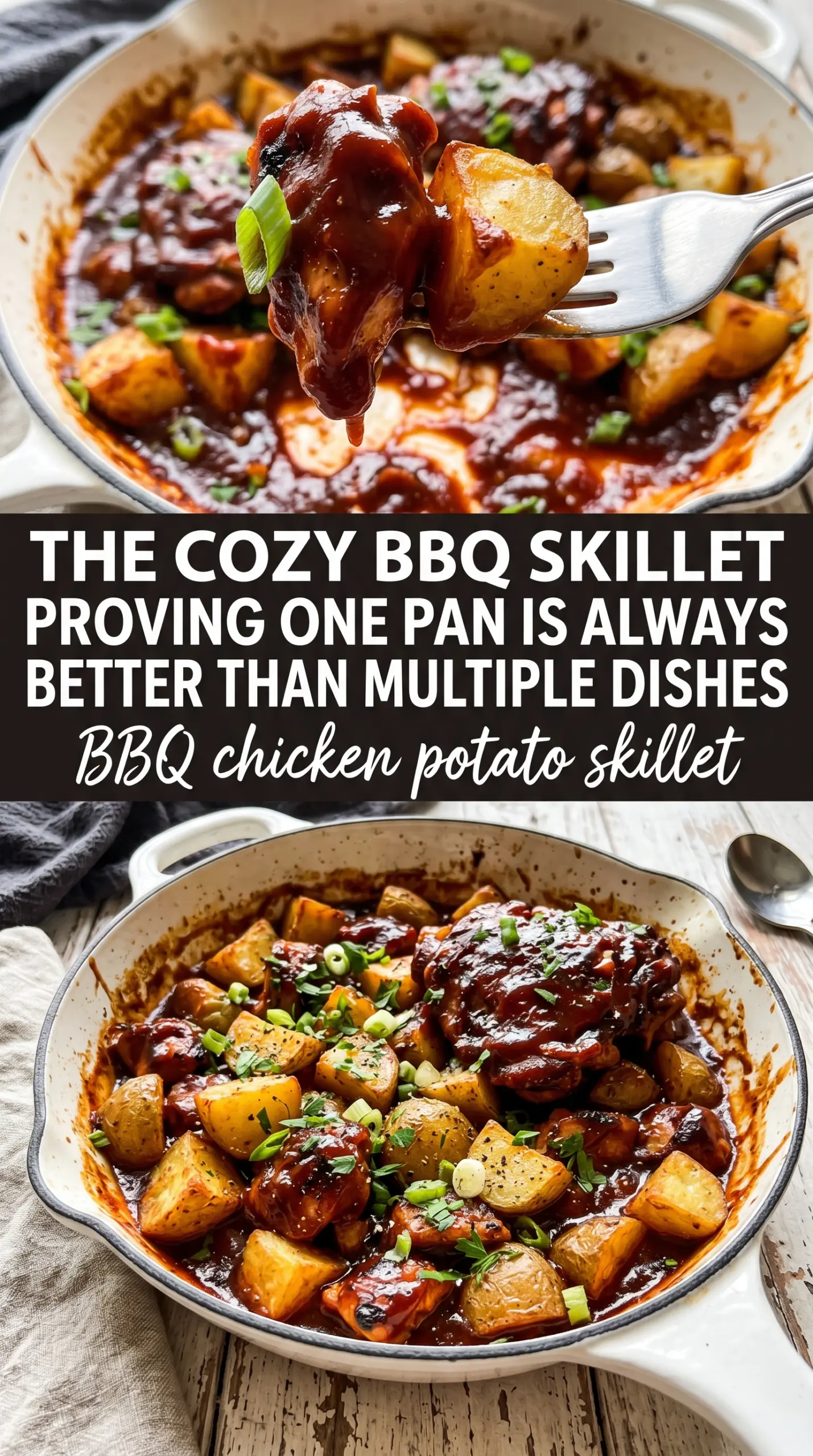 BBQ Chicken Potato Skillet smoky cheesy