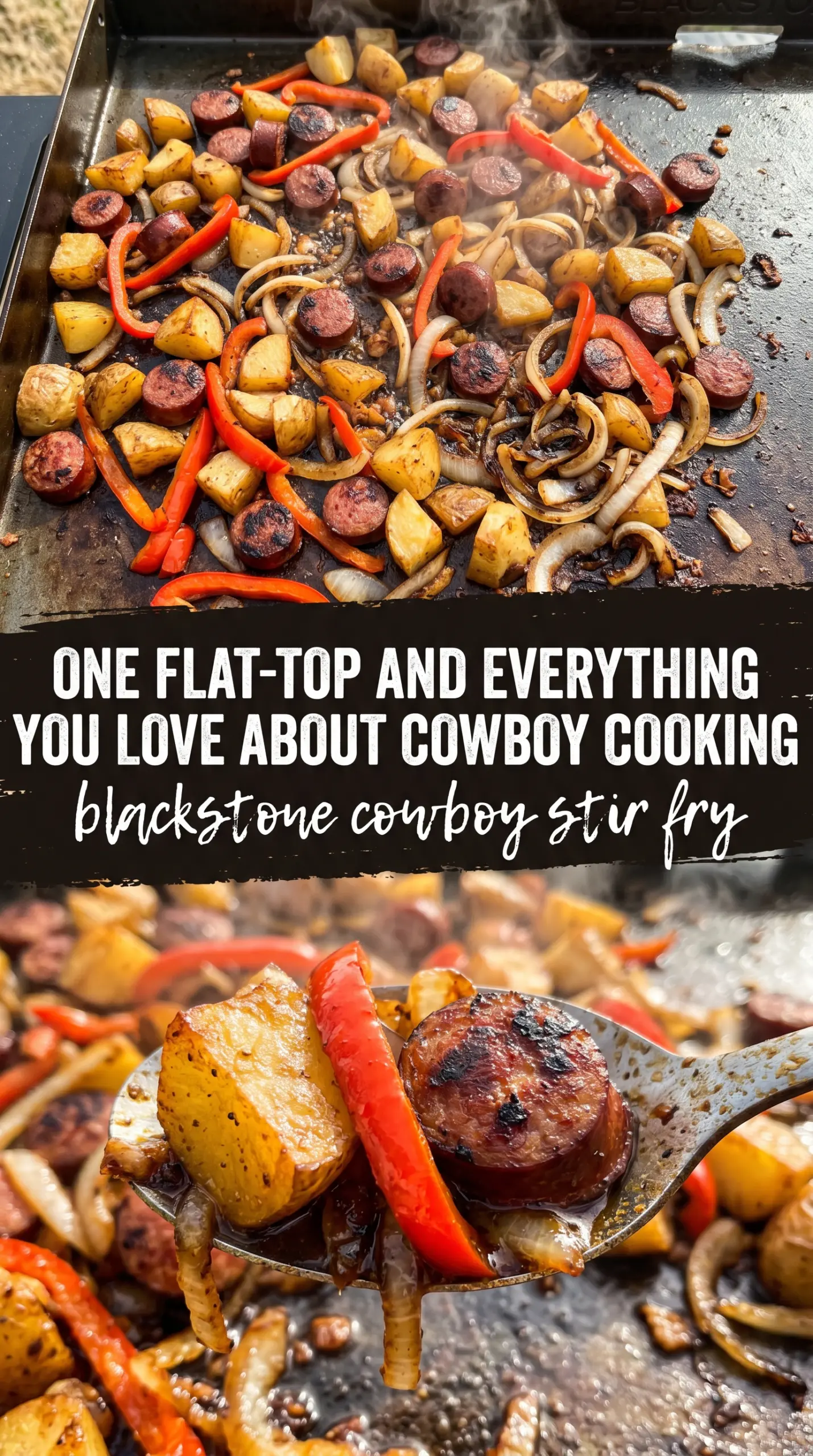 Blackstone Cowboy Stir Fry steak peppers corn
