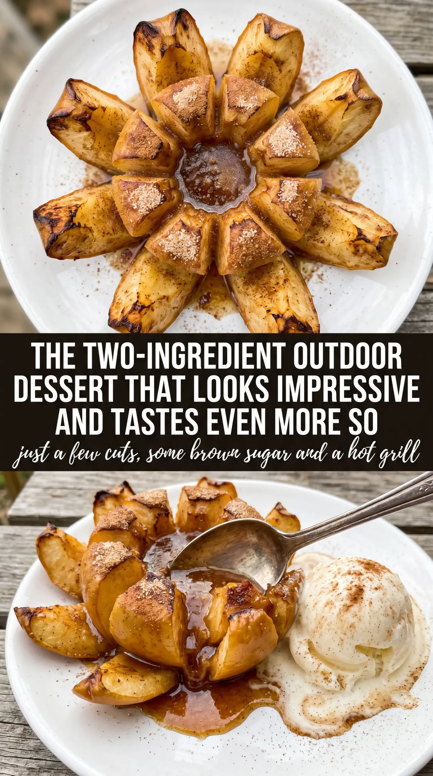Bloomin' Grilled Apples cinnamon butter caramelized