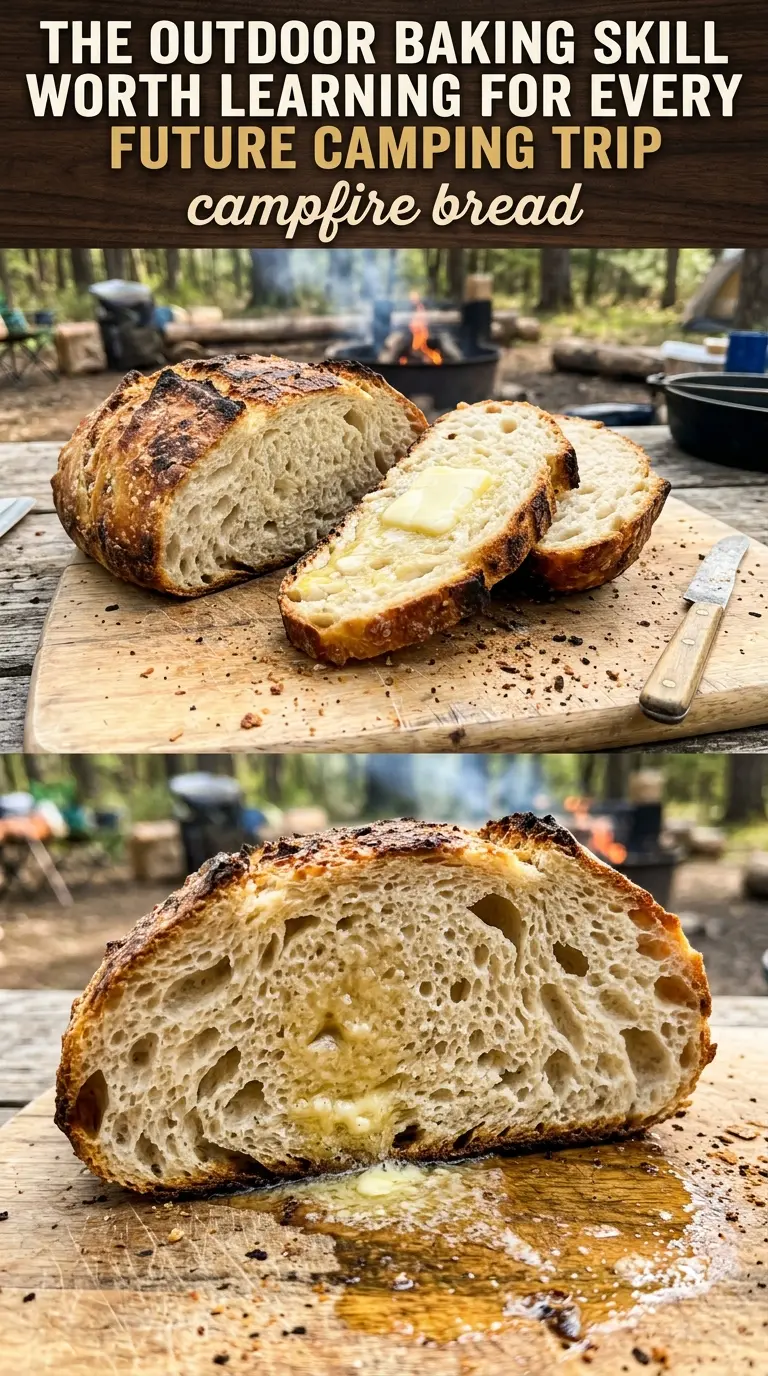 Campfire Bread golden stick bread, fluffy interior