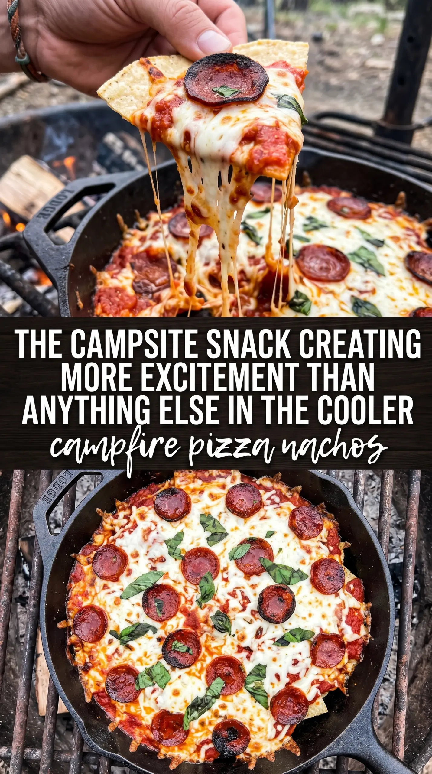 campfire pizza nachos cooked tender