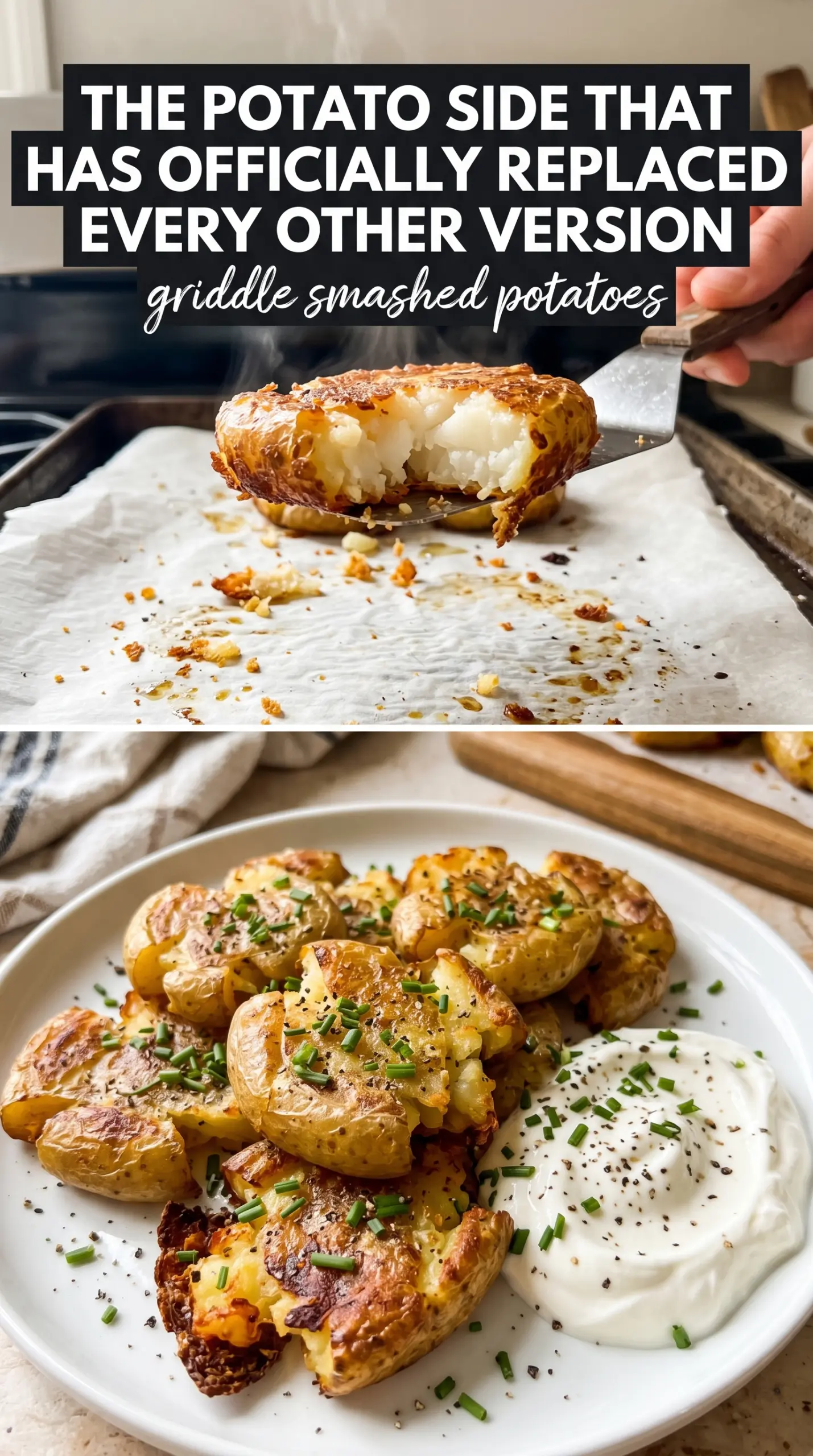 griddle smashed potatoes cooked grilled