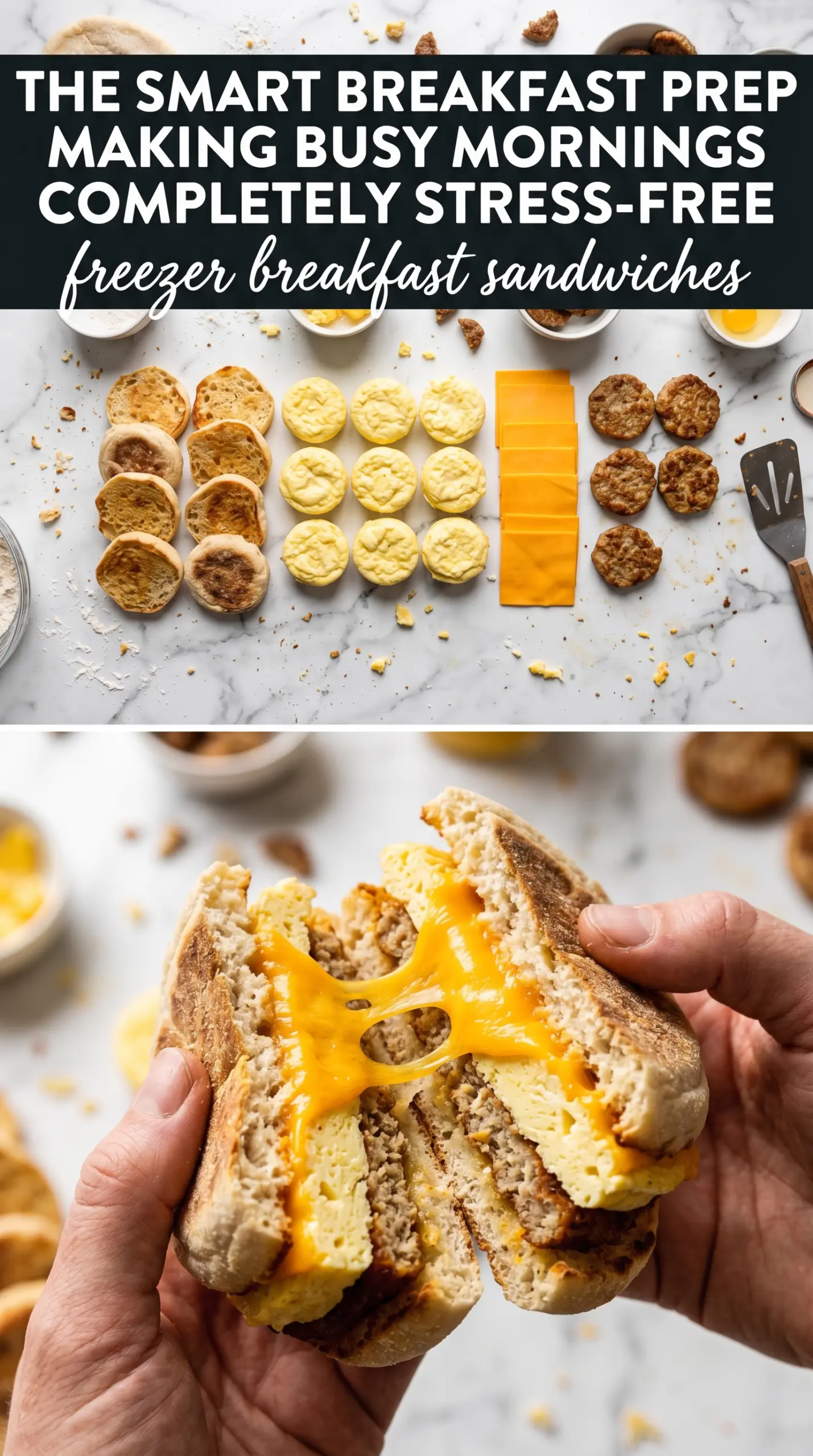 Freezer Breakfast Sandwiches egg sausage cheese