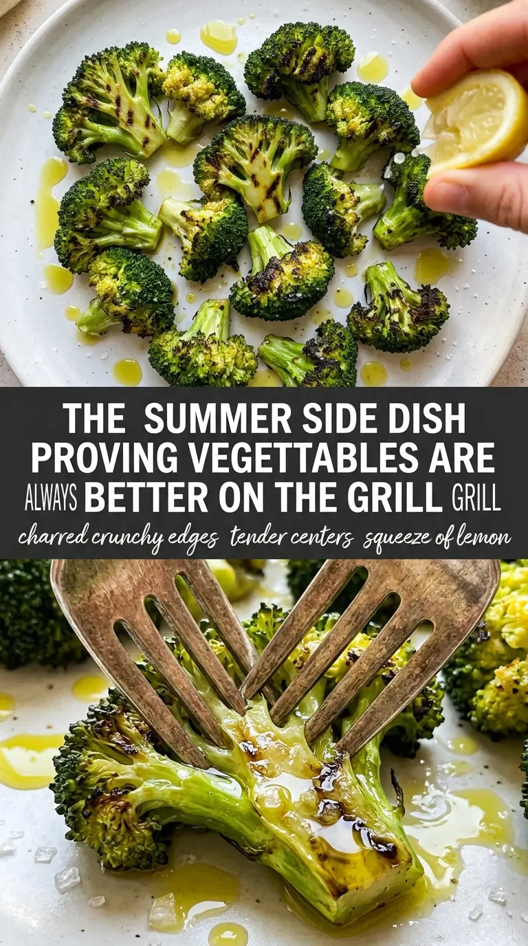 Grilled Broccoli charred lemon-garlic