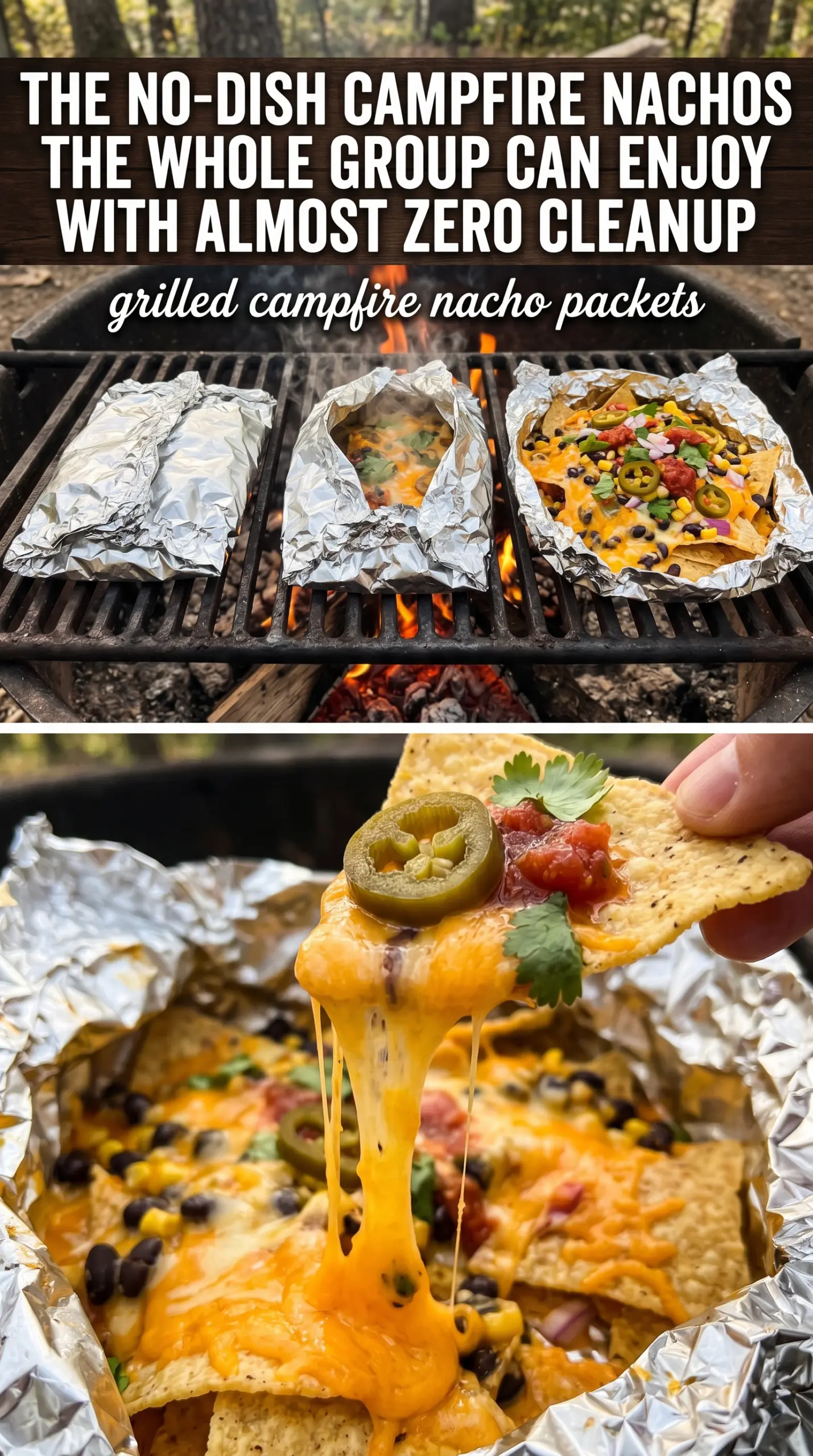 grilled campfire nacho packets cooked grilled