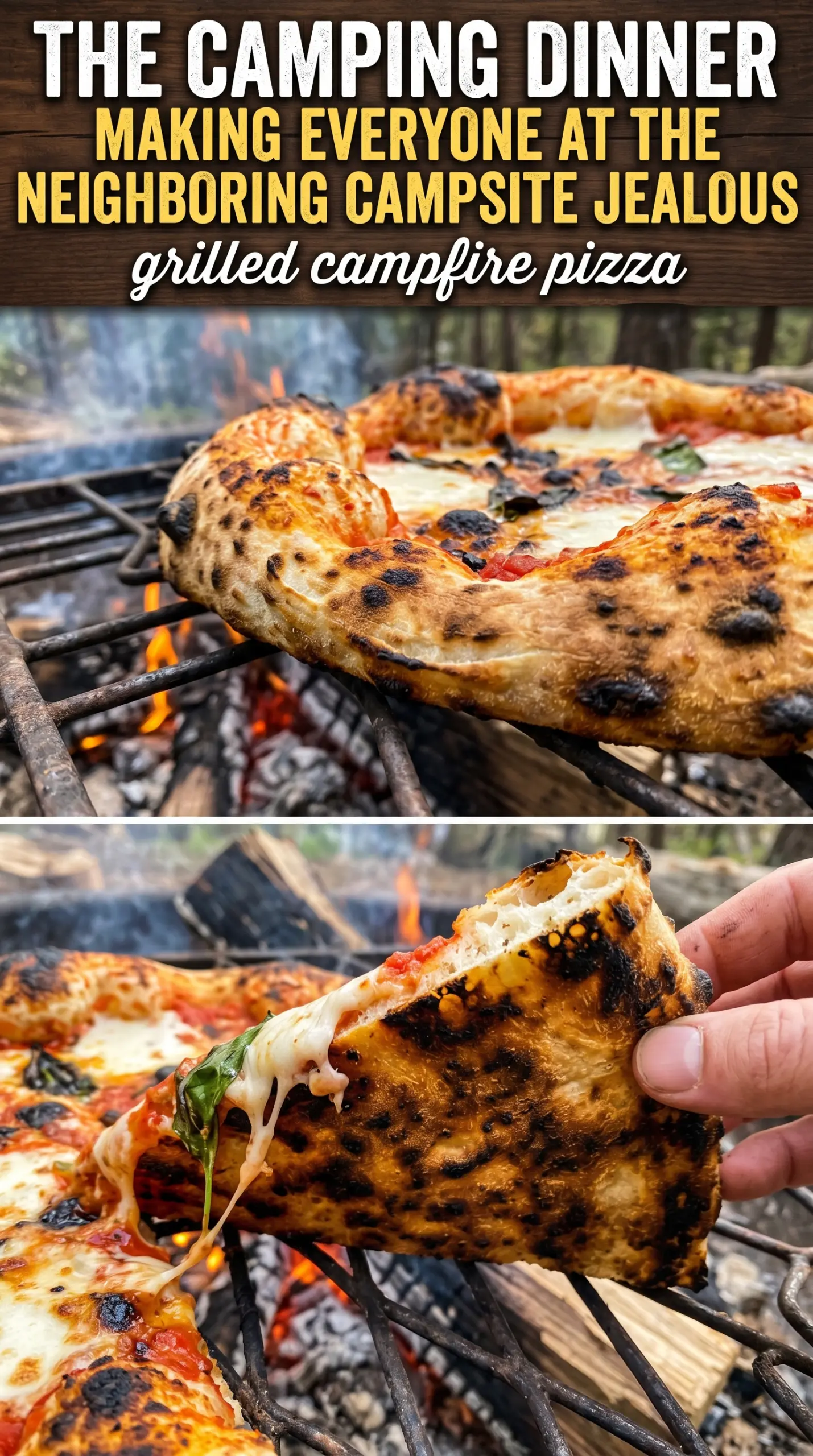 Grilled Campfire Pizza charred cheesy
