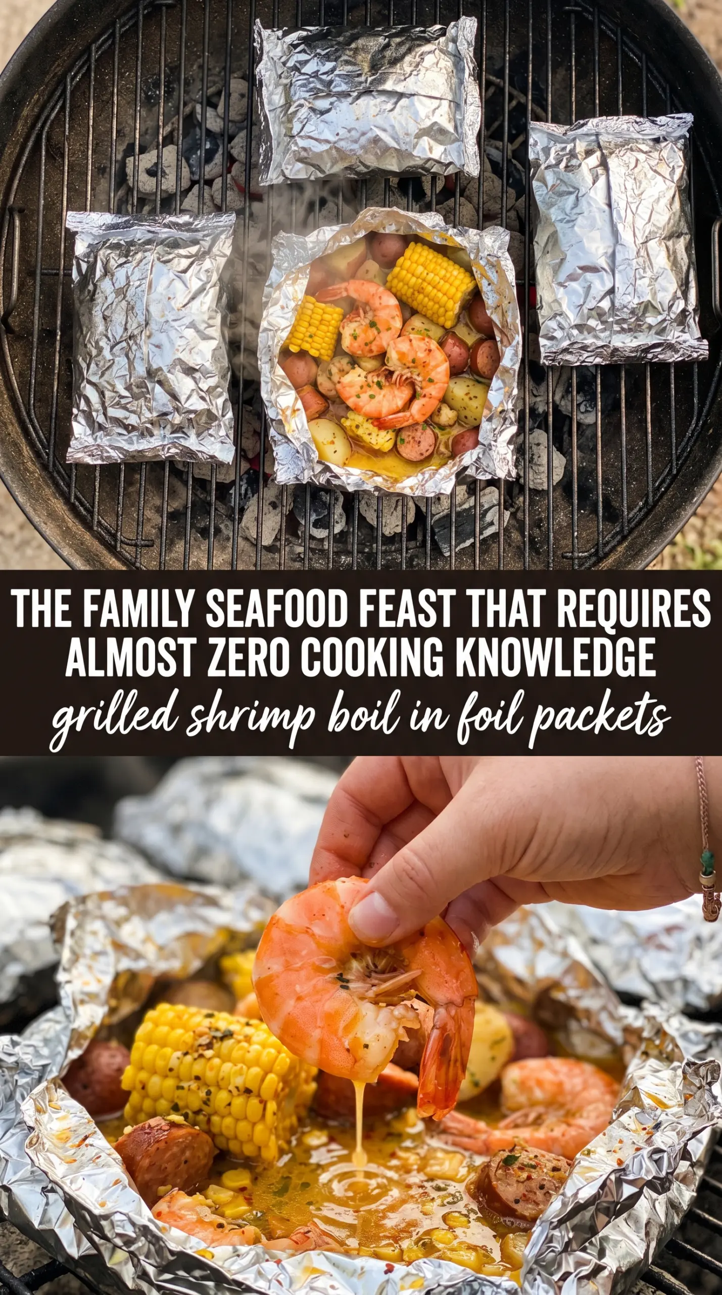 Grilled Shrimp Boil in Foil Packets smoky Old Bay seafood