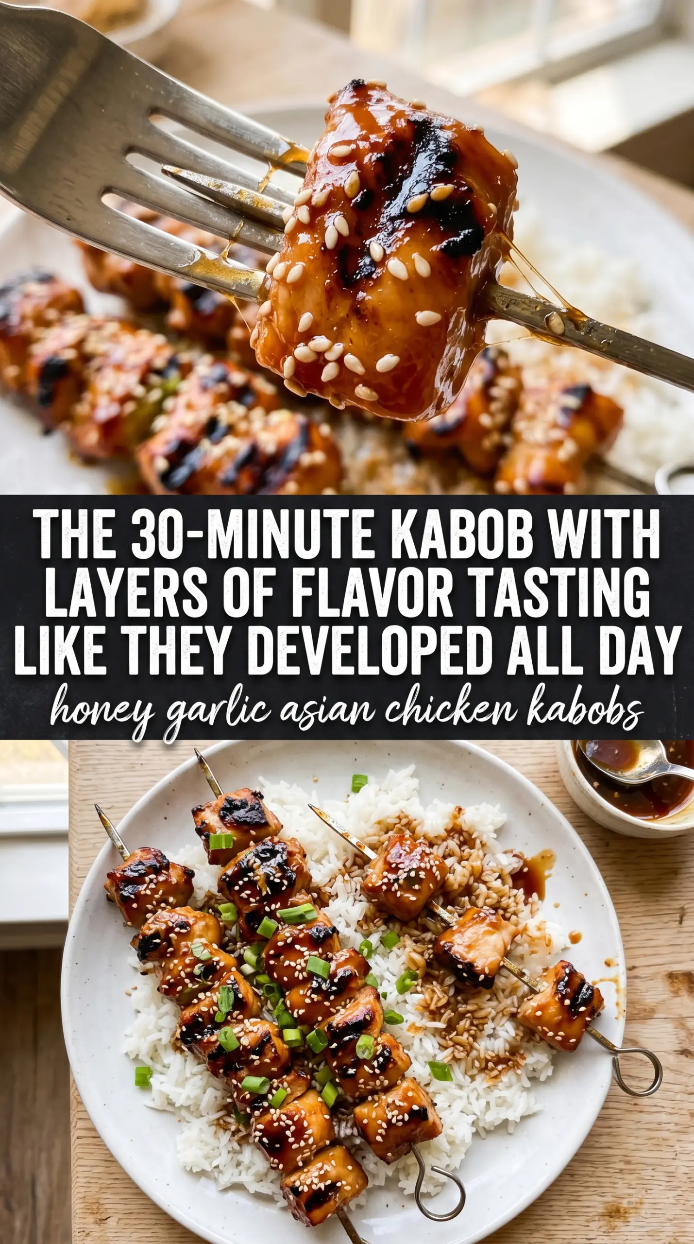 honey garlic asian chicken kabobs cooked tender