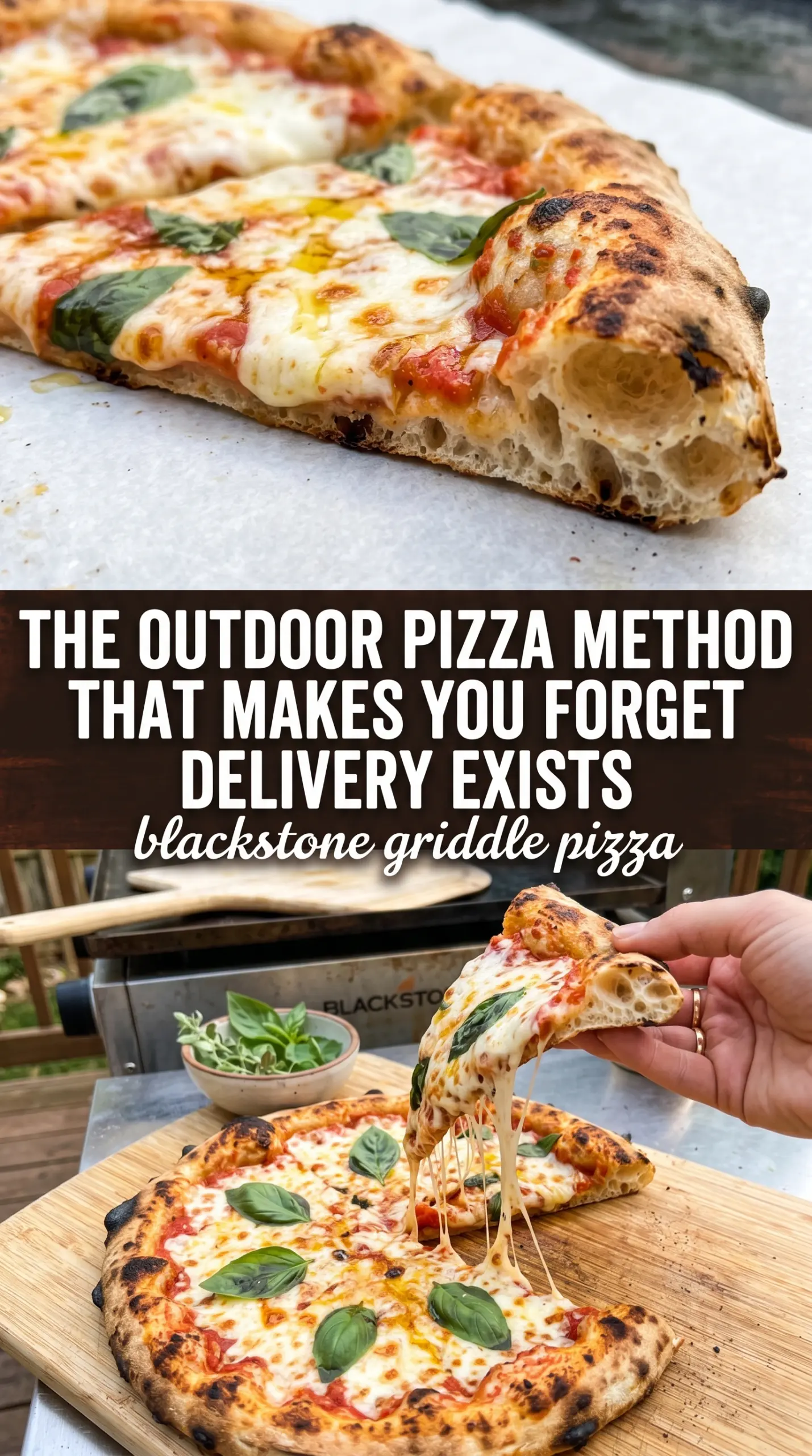 Pizza on a Blackstone Griddle crisp cheese charred crust