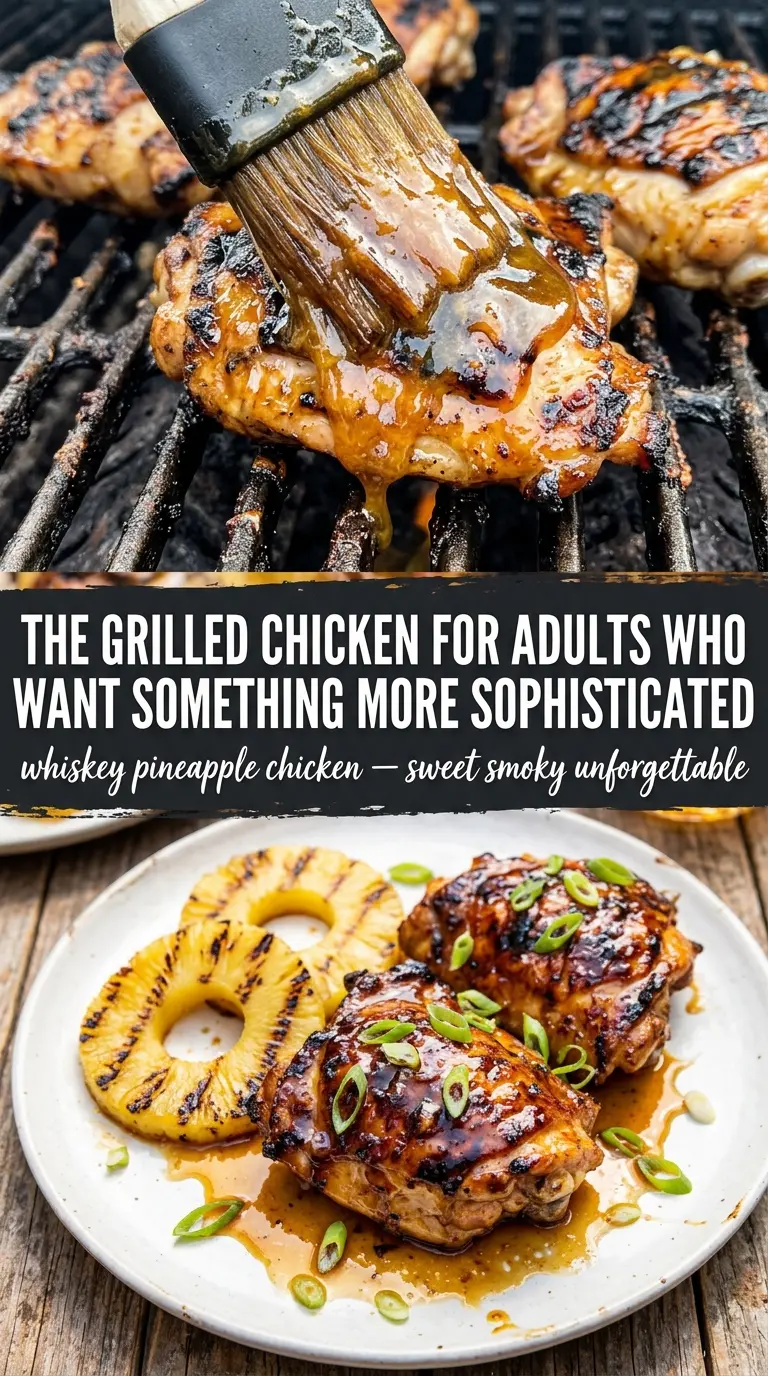 Whiskey Pineapple Chicken grilled caramelized tropical