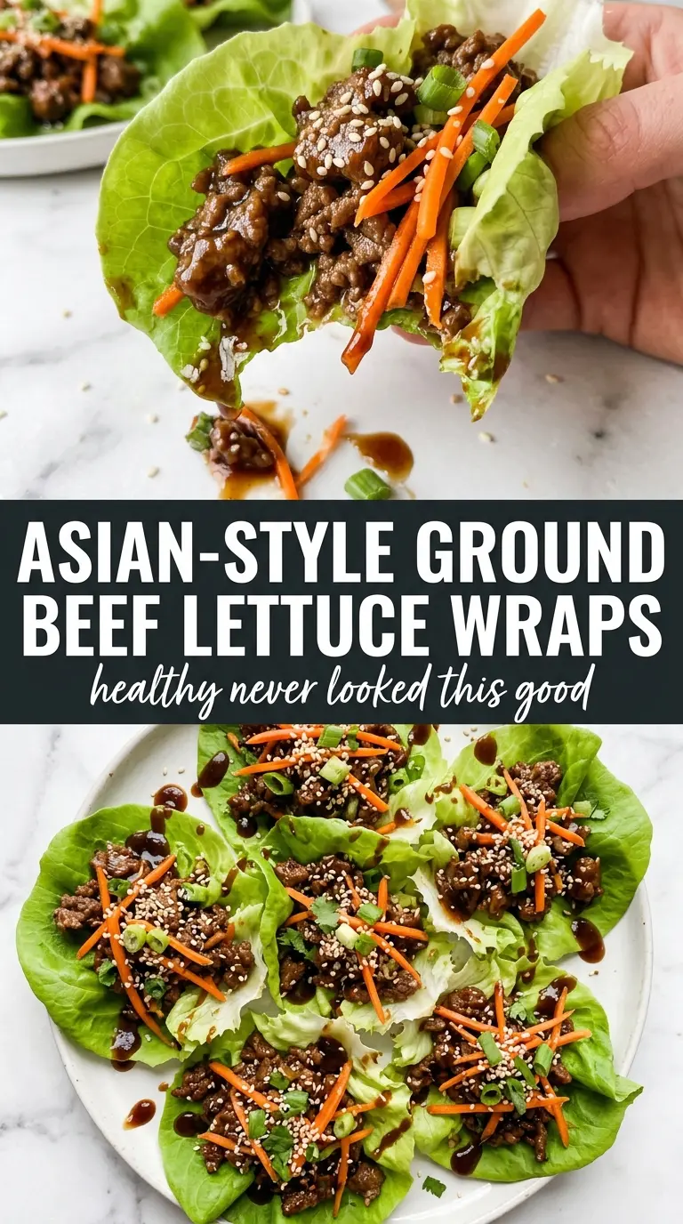 Asian-style ground beef lettuce wraps saucy crisp crunchy