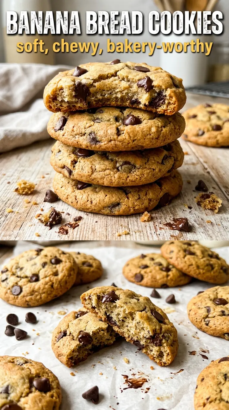 Banana Bread Cookies soft chewy chocolate chip
