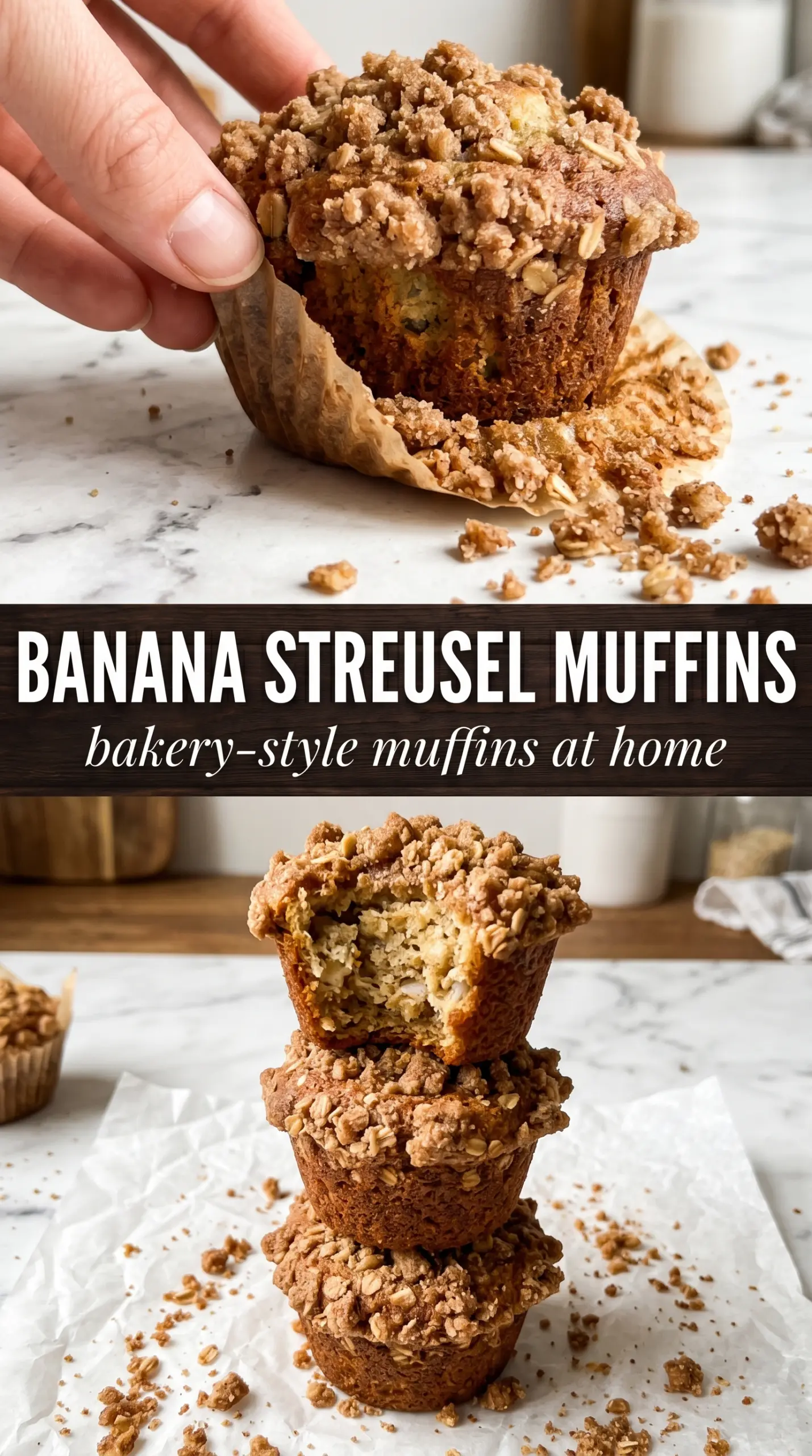 Banana Streusel Muffins golden crumb topping moist banana