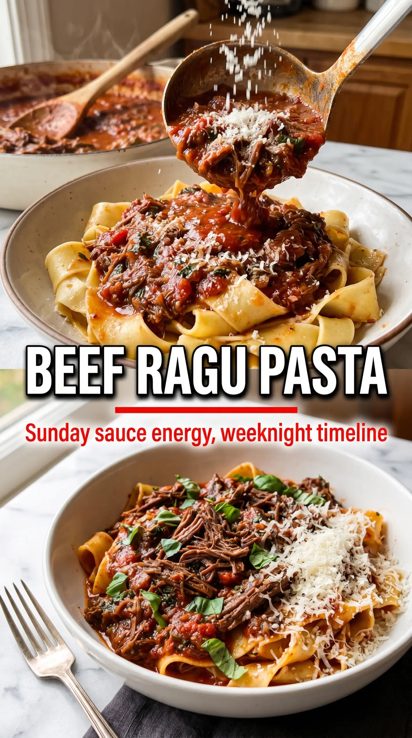 Beef Ragu Pasta rich savory pappardelle