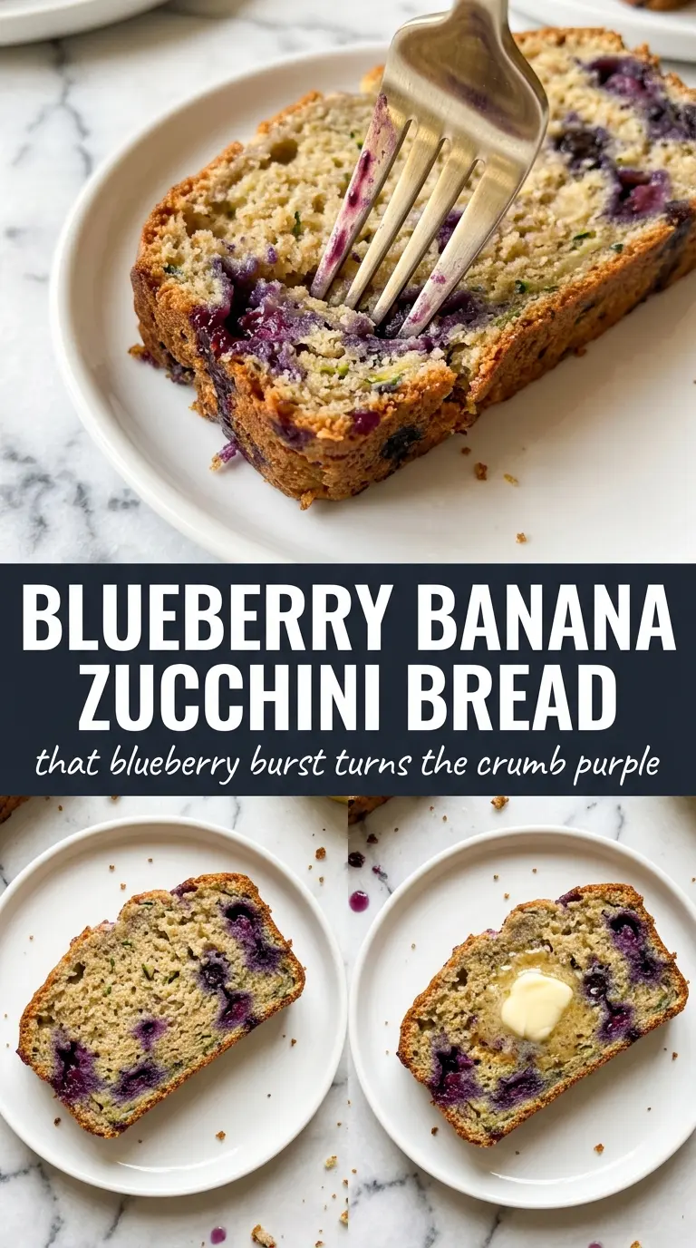 Blueberry banana zucchini bread moist quick bread