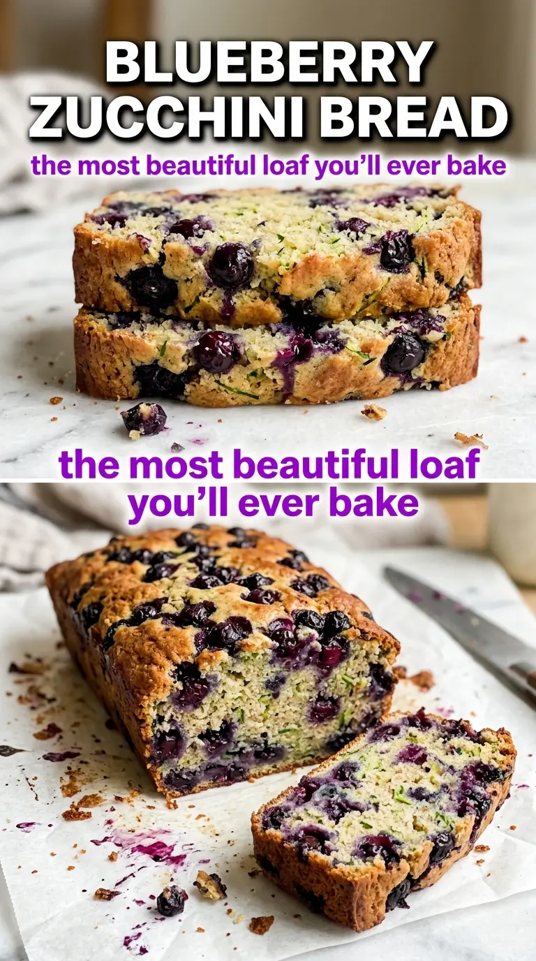 Blueberry zucchini bread golden crumb burst blueberries