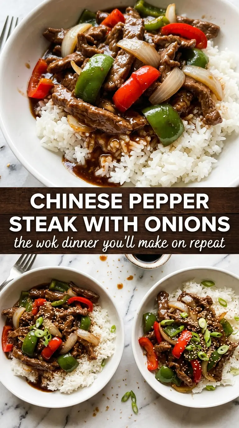 Chinese Pepper Steak with Onions glossy beef peppers