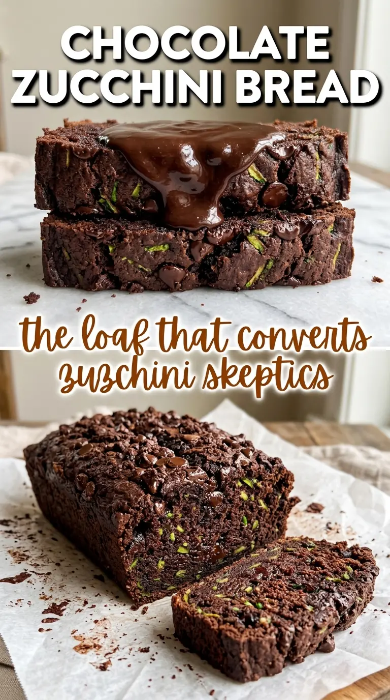 Chocolate zucchini bread fudgy moist chocolate chips