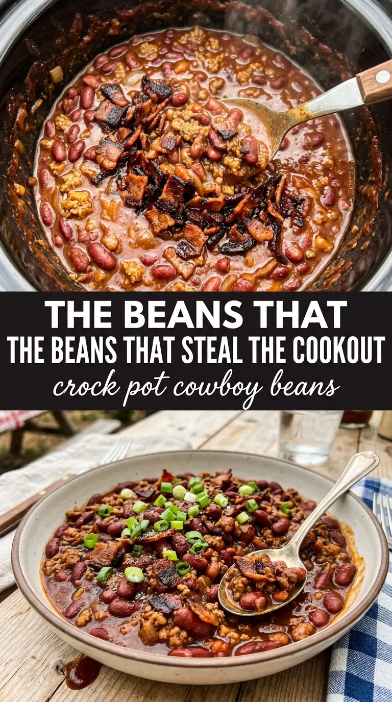 Crock Pot Cowboy Beans hearty smoky