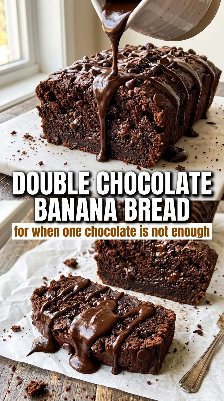 Double Chocolate Banana Bread fudgy chocolatey sliced