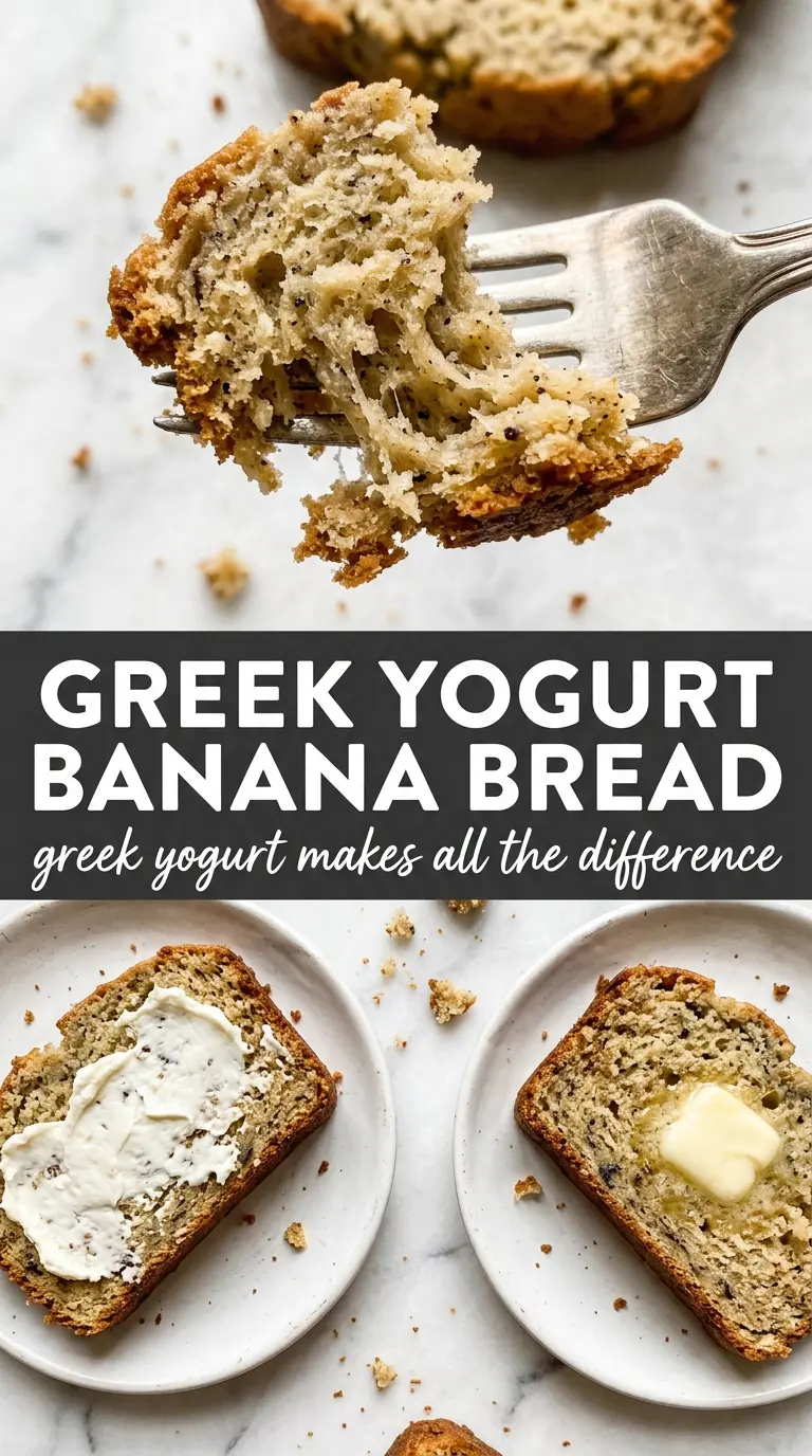 Greek yogurt banana bread moist golden crumb