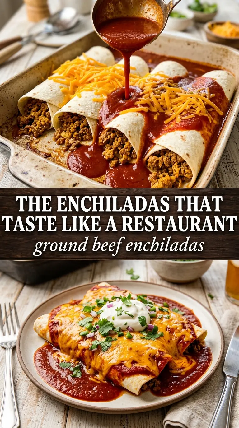Ground Beef Enchiladas cheesy baked Tex-Mex