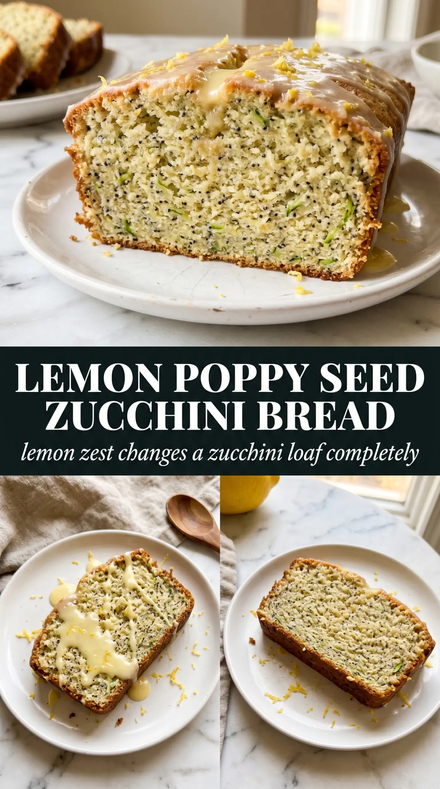 lemon poppy seed zucchini bread bright citrusy glazed