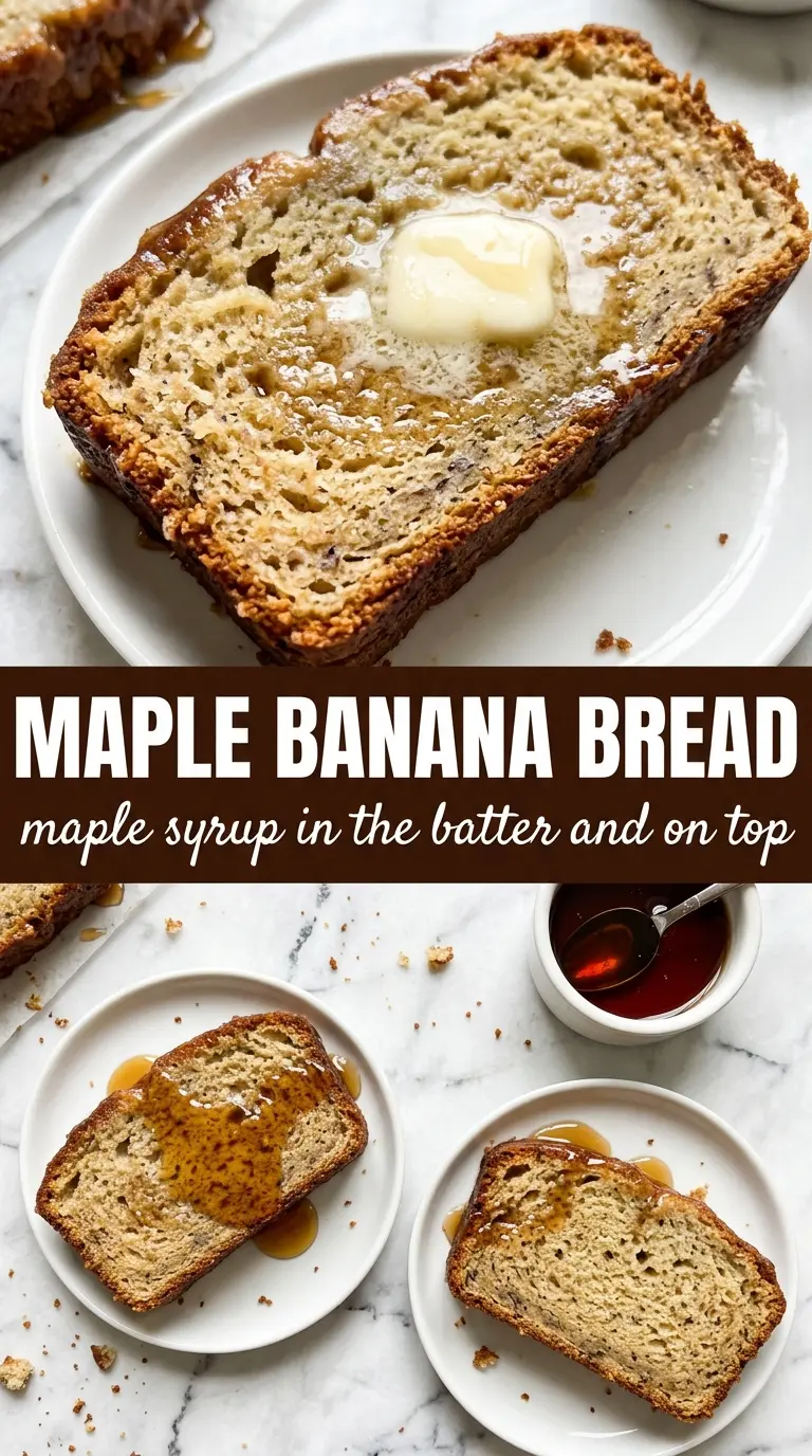 Sliced banana bread on a board