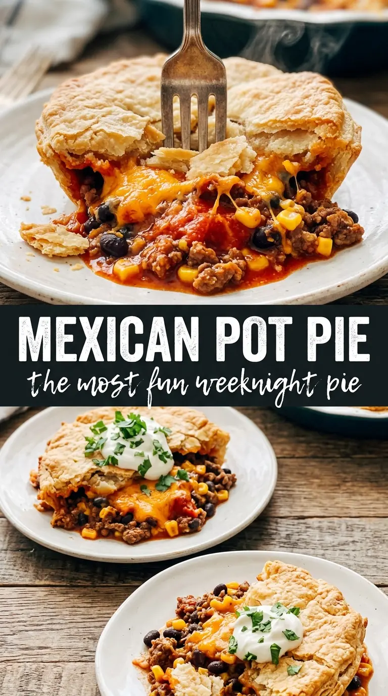 Mexican Pot Pie flaky crescent crust, creamy filling