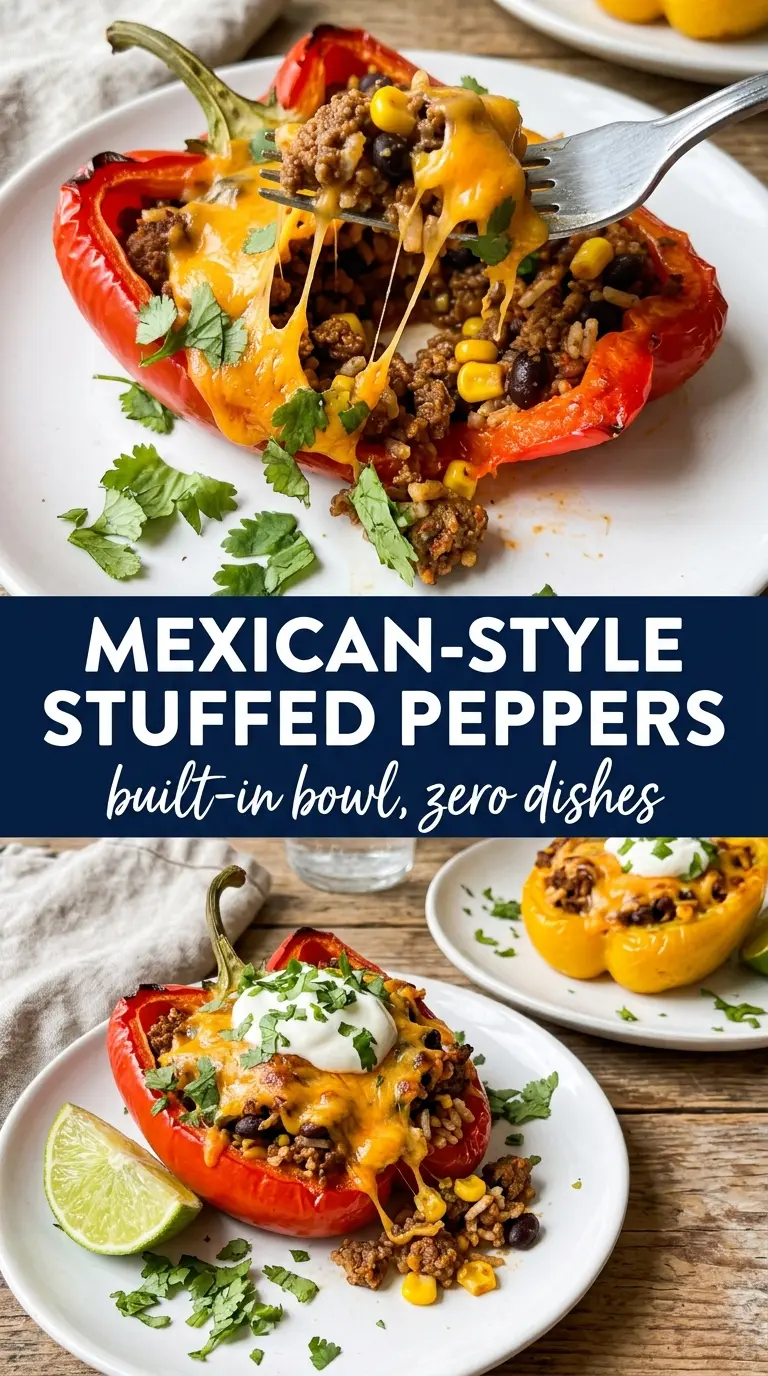 Mexican-Style Stuffed Peppers cheesy Tex-Mex baked