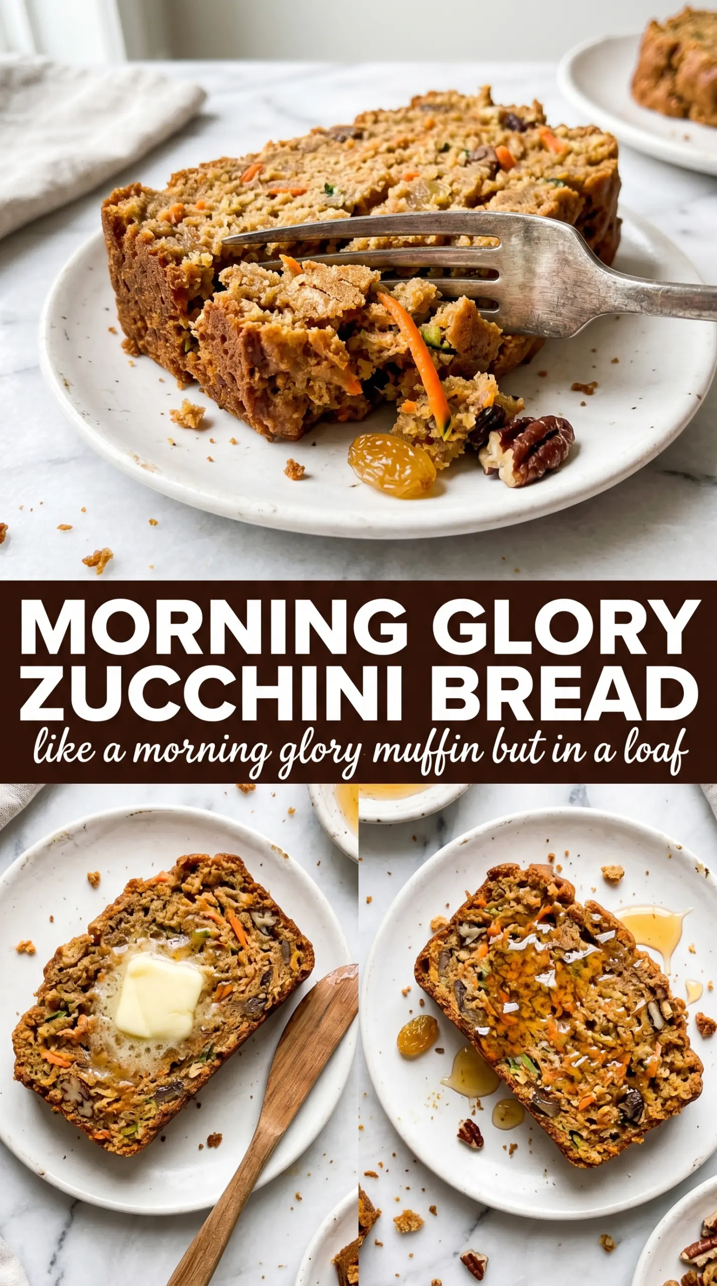 Morning Glory Zucchini Bread colorful packed loaf