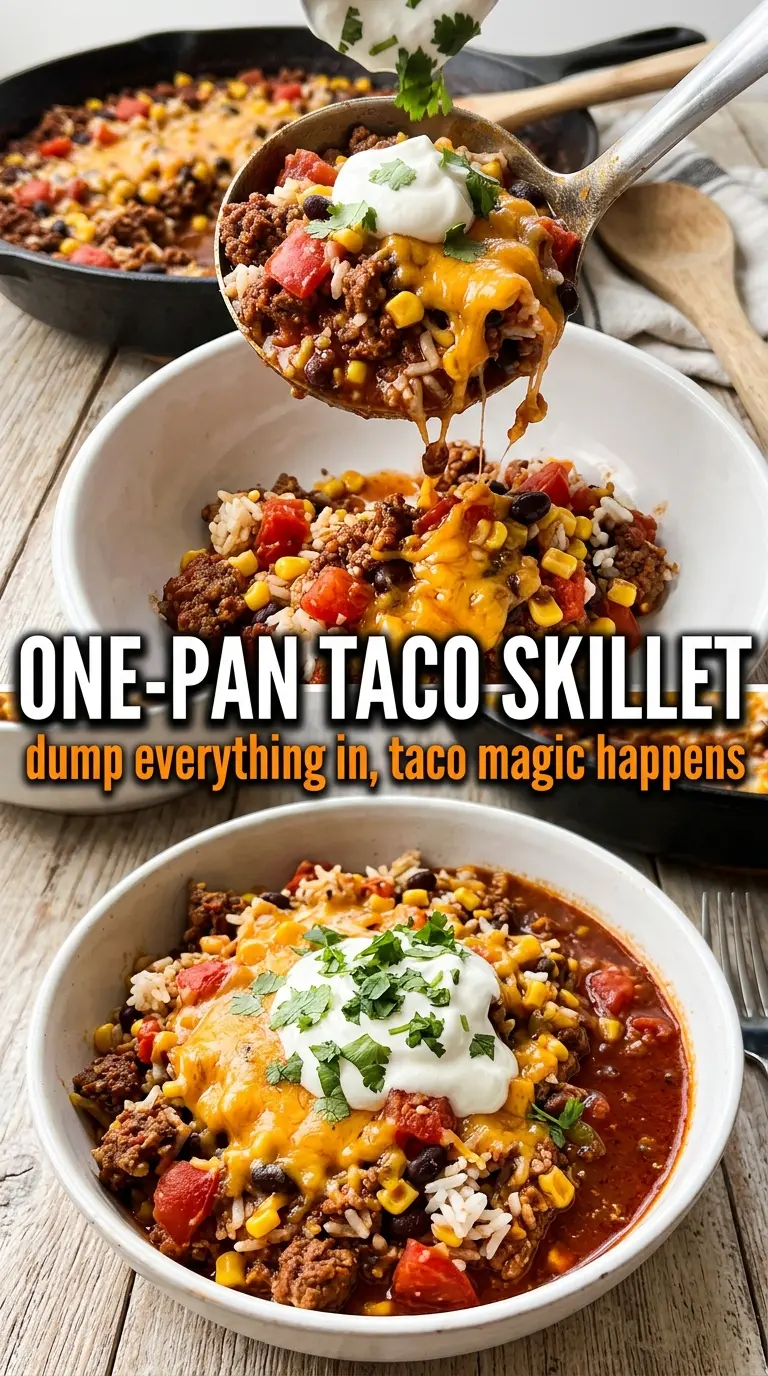 One-Pan Taco Skillet cheesy Tex-Mex