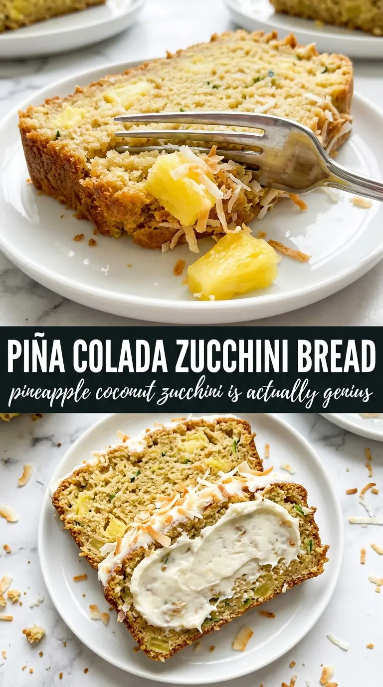 Piña Colada Zucchini Bread tropical coconut pineapple