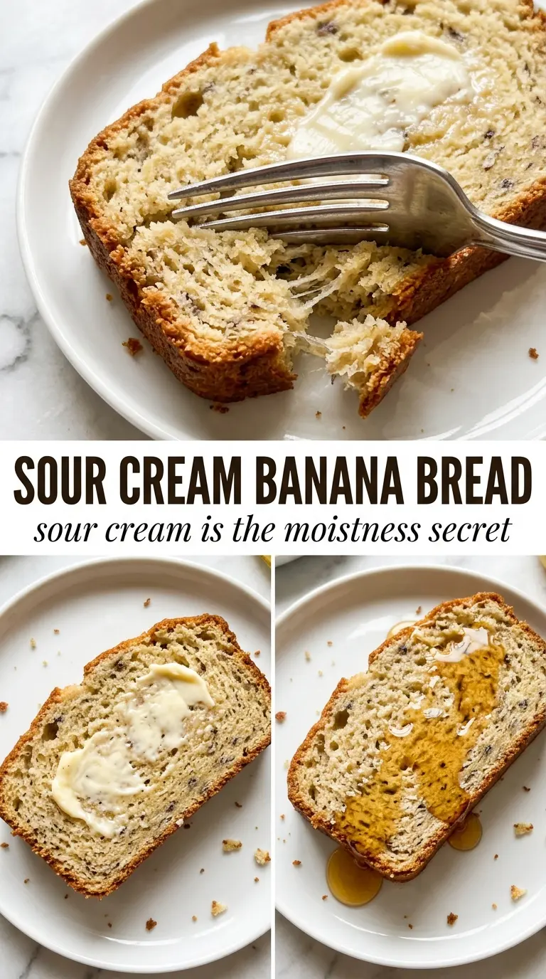 Sour Cream Banana Bread moist tender golden