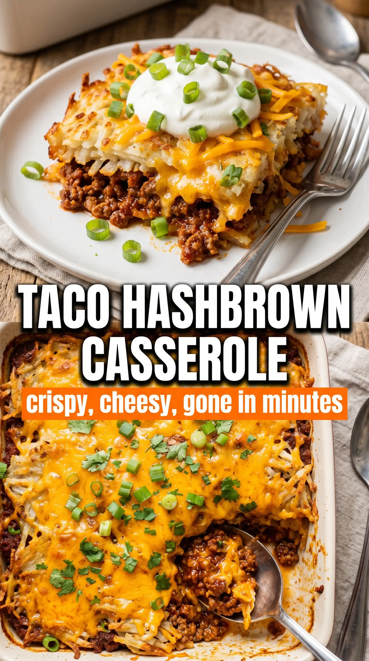 Taco Hashbrown Casserole crispy cheesy Tex-Mex