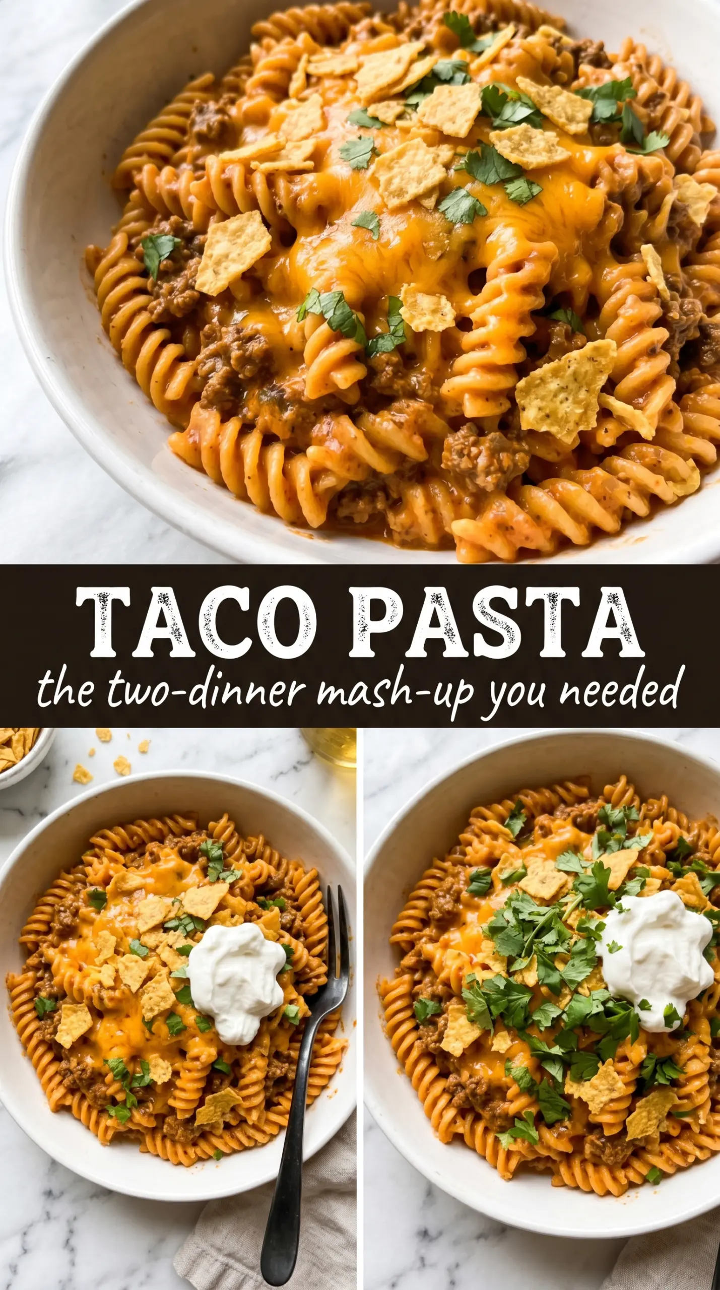 Taco Pasta creamy cheesy Tex-Mex