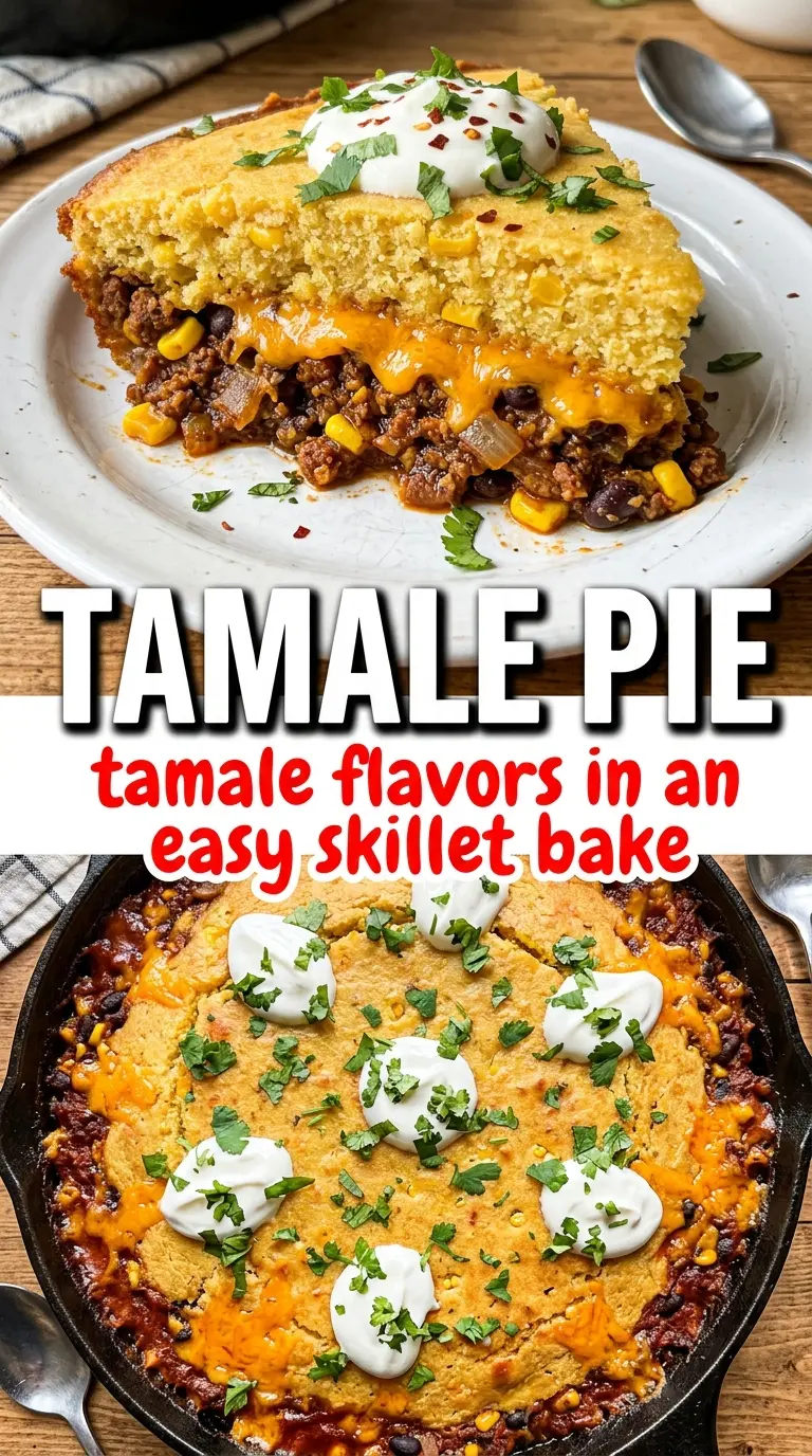 Tamale Pie golden crust, beef filling