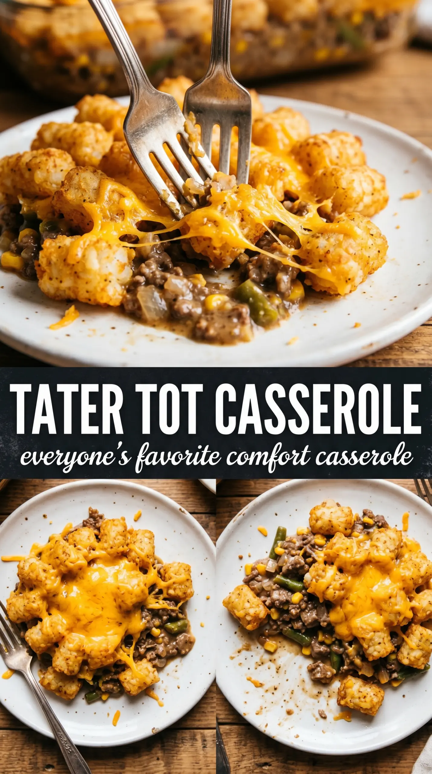 Tater Tot Casserole crispy cheesy beef
