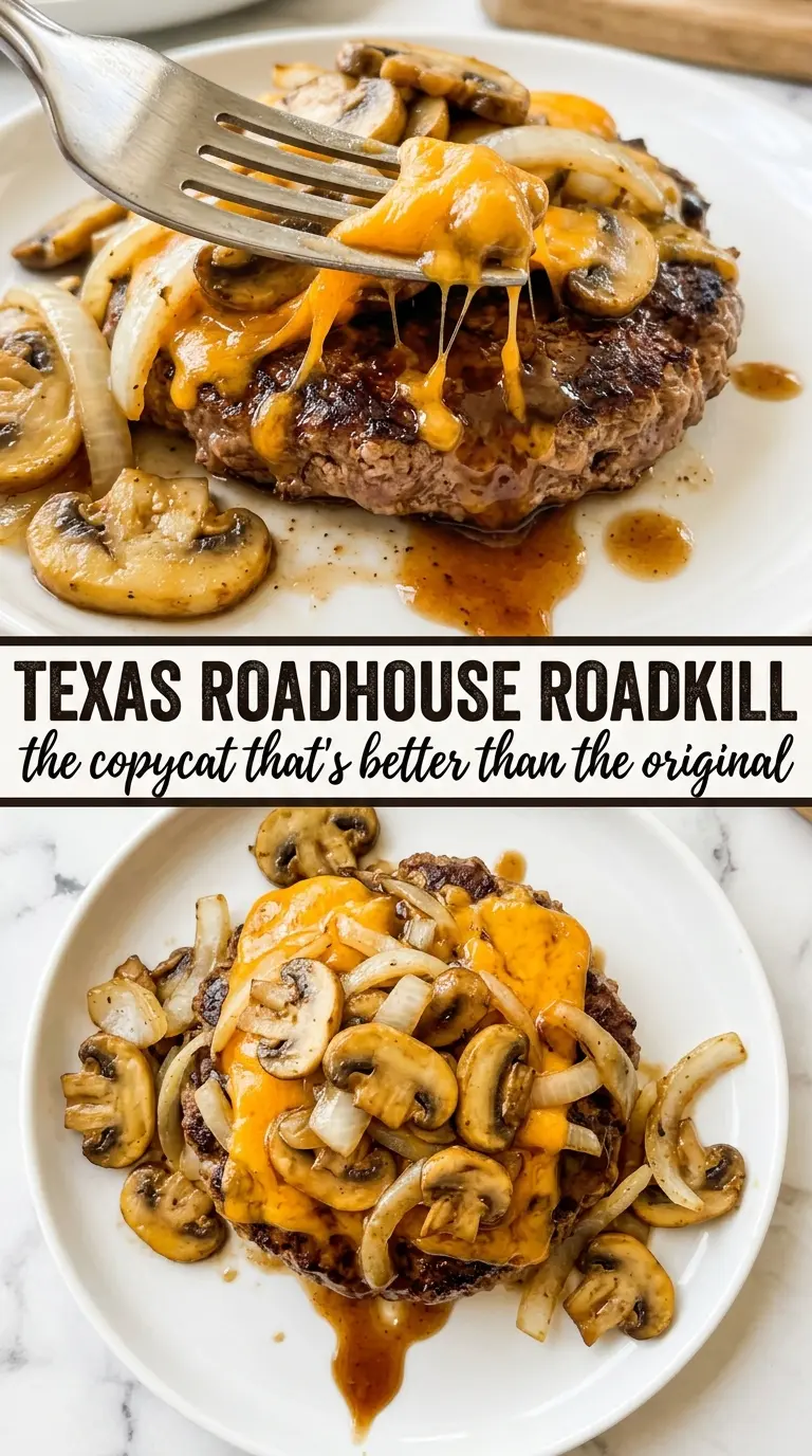 Texas Roadhouse Roadkill copycat juicy smothered cheeseburger