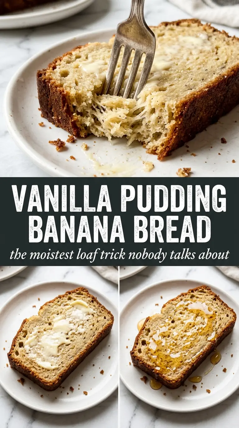 Sliced banana bread on a board