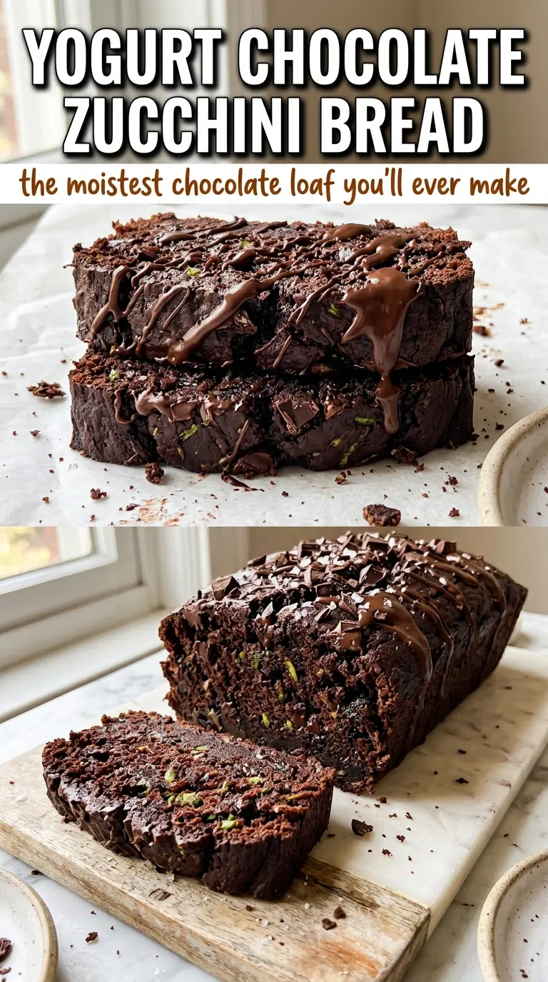 Yogurt Chocolate Zucchini Bread moist chocolate loaf