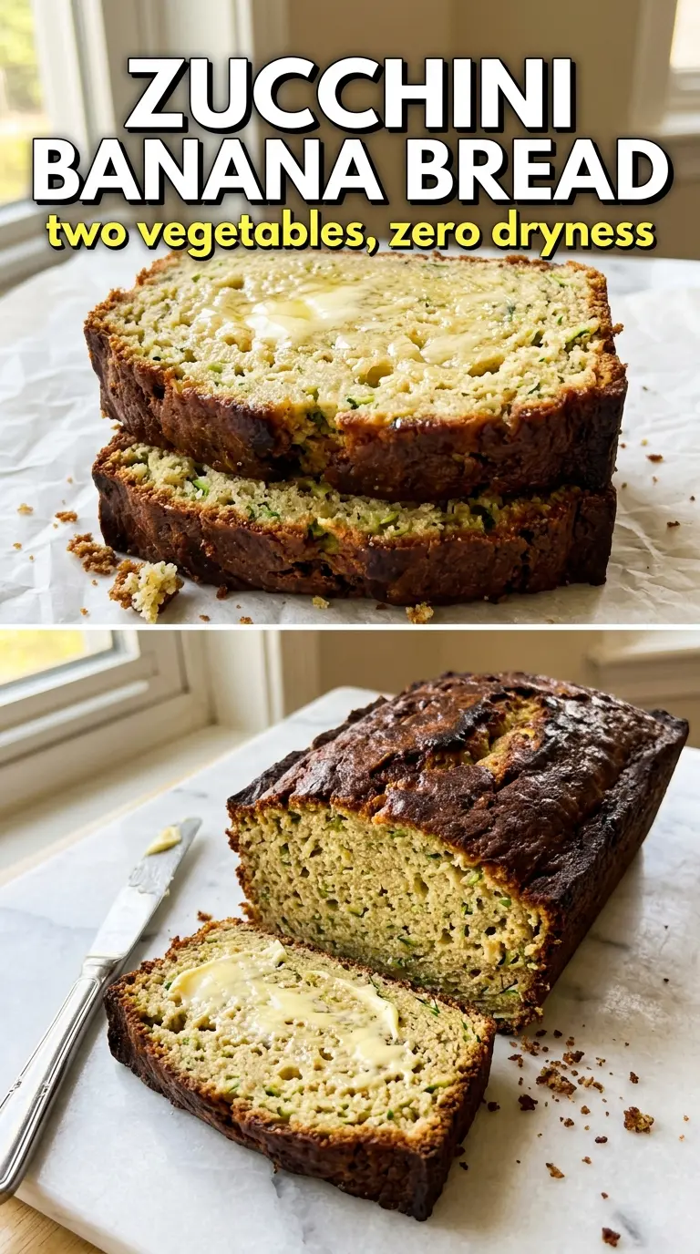 Zucchini banana bread moist golden loaf