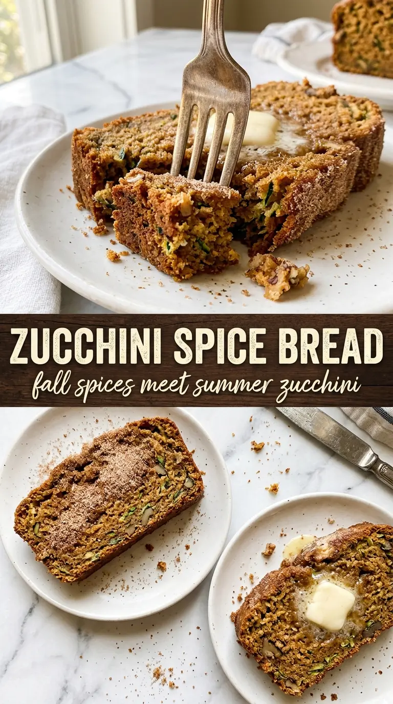 Zucchini spice bread warm spiced golden crumb
