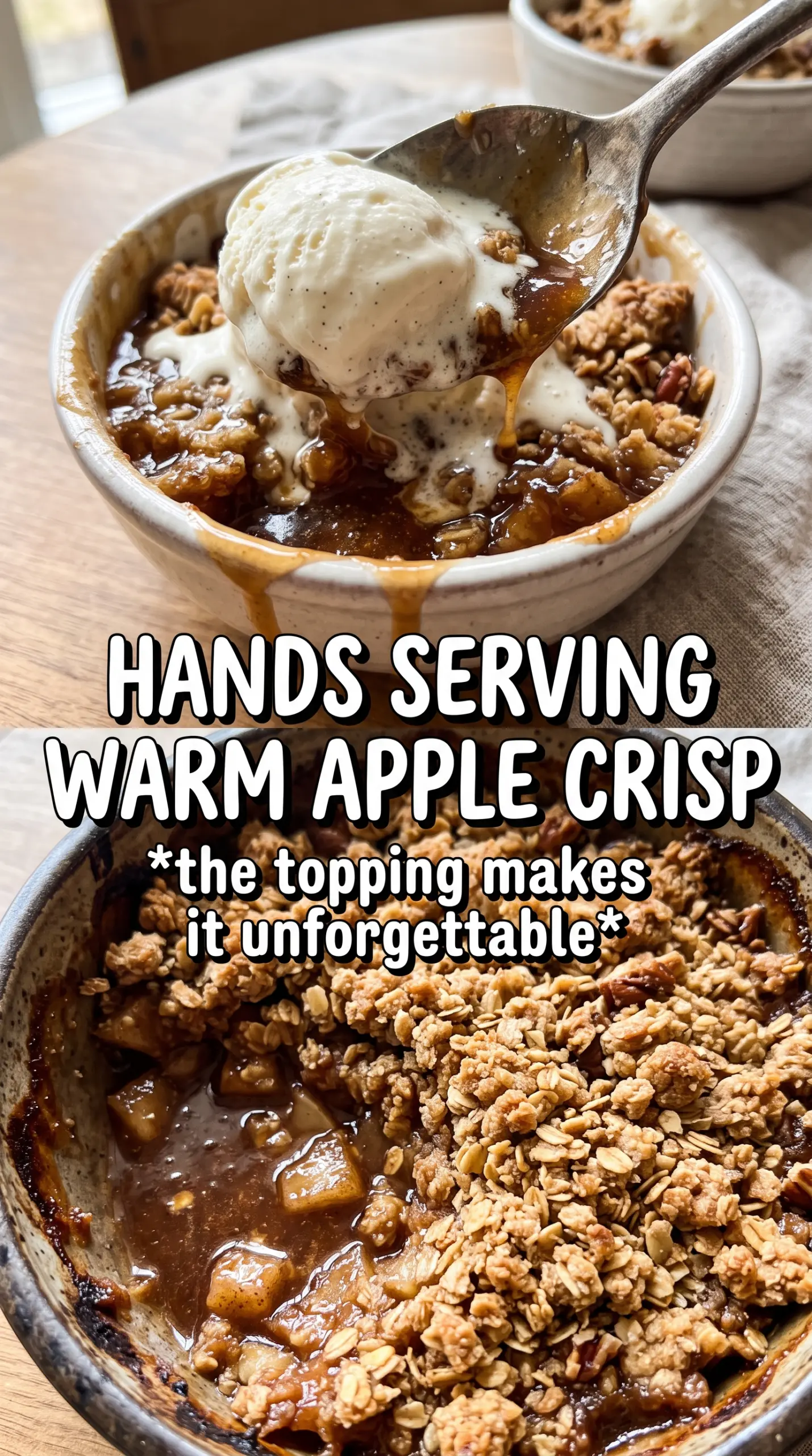 Apple crisp golden oat topping cinnamon apples
