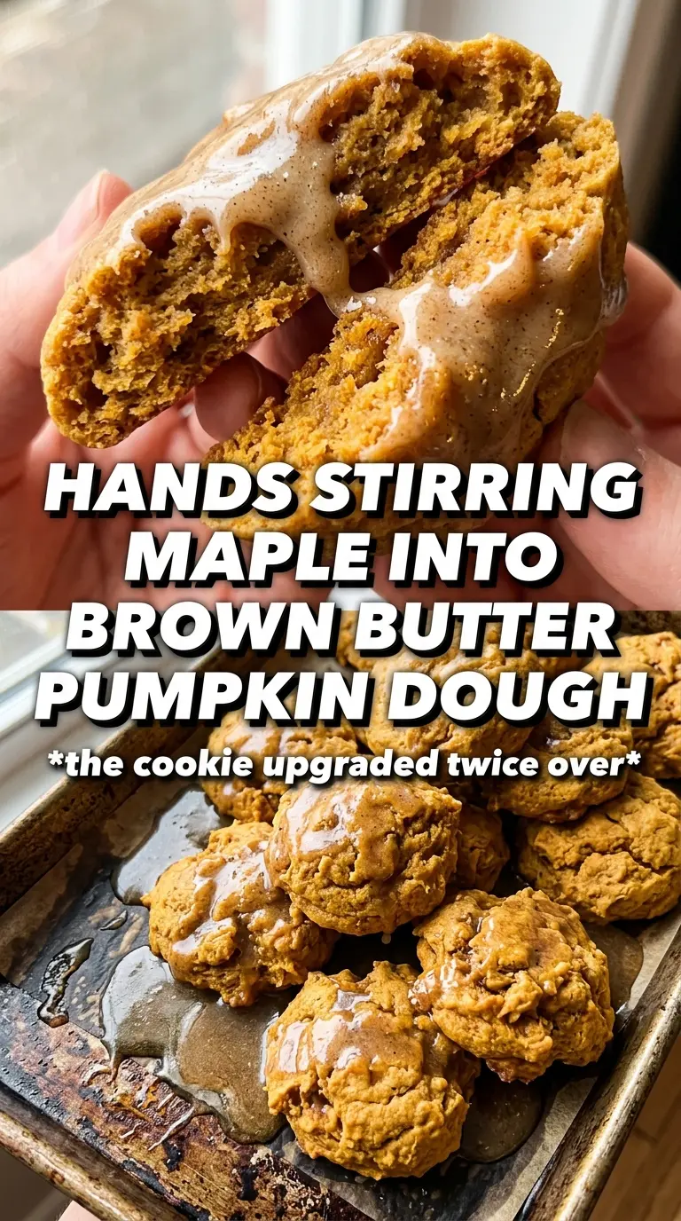 Brown Butter Maple Pumpkin Cookies, glazed, flaky salt