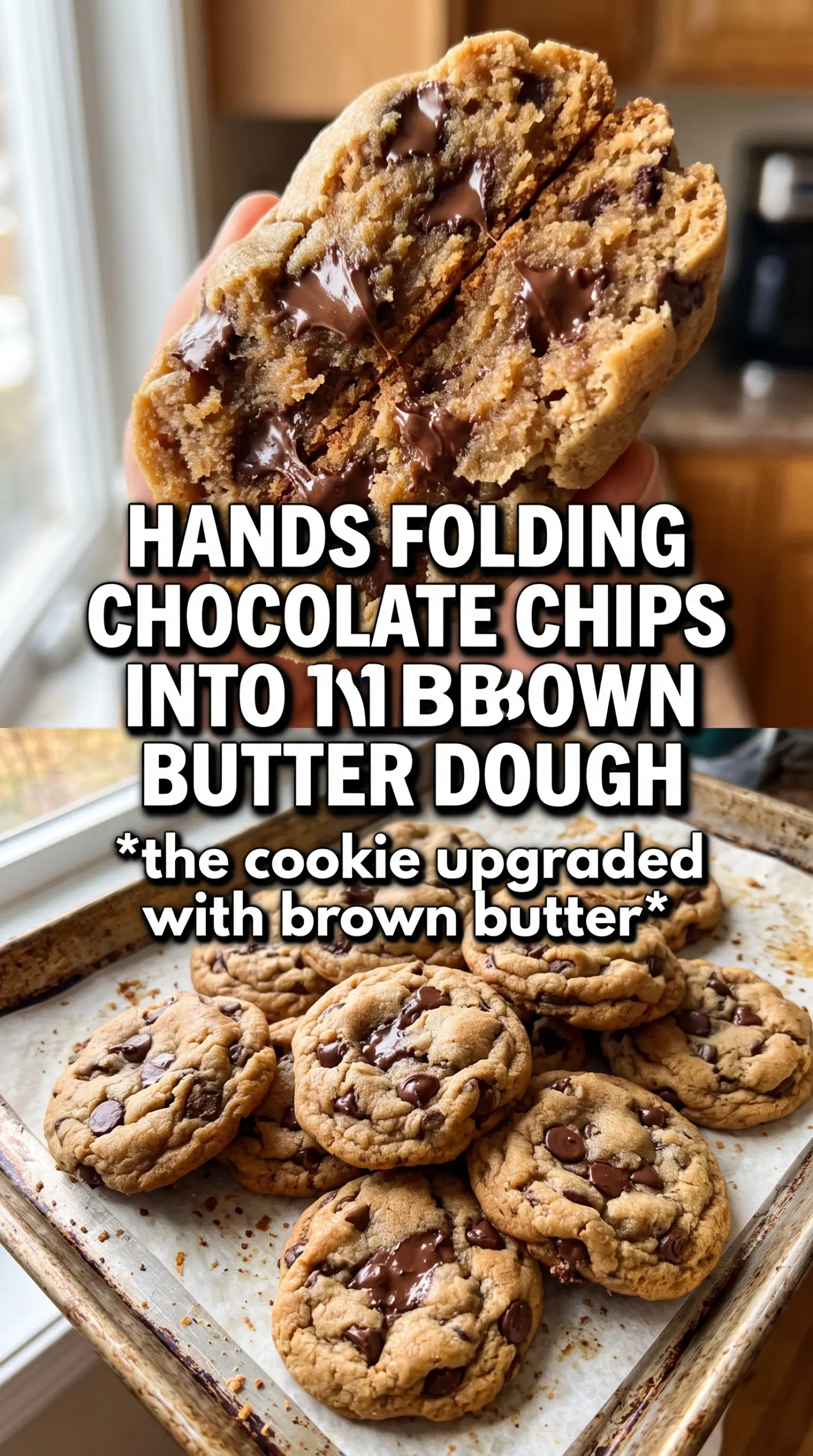 Brown butter pumpkin chocolate chip cookies golden chocolatey salted